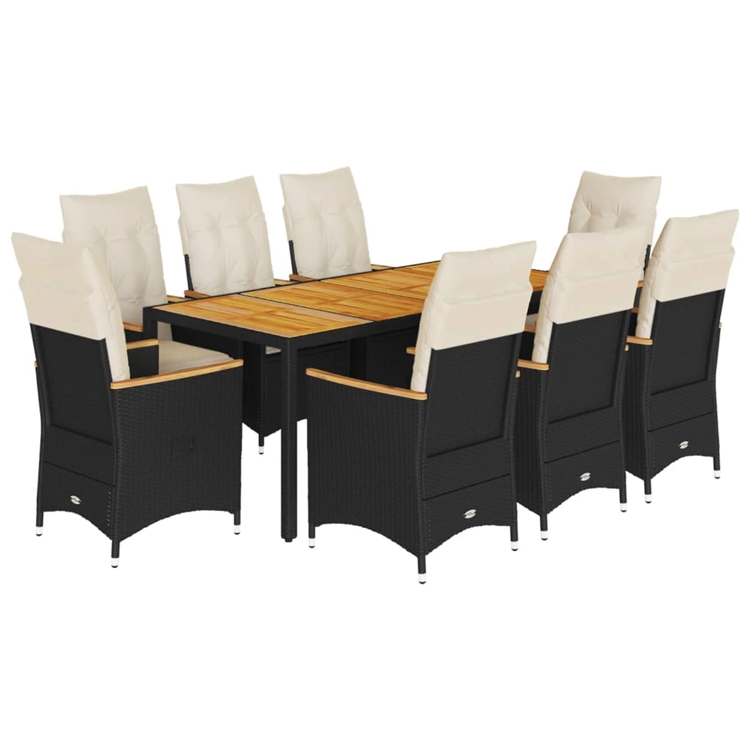 vidaXL 9-tlg Garten-Essgruppe mit Kissen Schwarz Poly Rattan Modell 125 vidaXL 9-tlg Garten-Essgruppe mit Kissen Schwarz Poly Rattan Modell 125 von VIDAXL