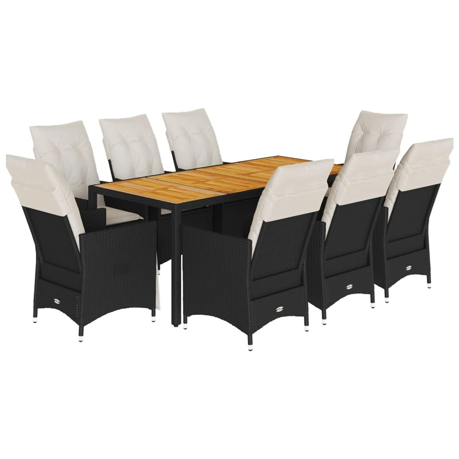 vidaXL 9-tlg Garten-Essgruppe mit Kissen Schwarz Poly Rattan Modell 126 vidaXL 9-tlg Garten-Essgruppe mit Kissen Schwarz Poly Rattan Modell 126 von VIDAXL
