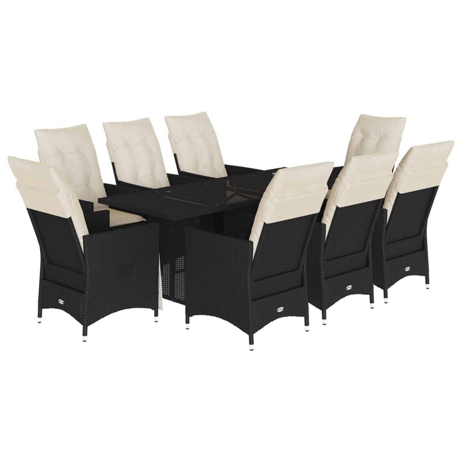 vidaXL 9-tlg Garten-Essgruppe mit Kissen Schwarz Poly Rattan Modell 128 vidaXL 9-tlg Garten-Essgruppe mit Kissen Schwarz Poly Rattan Modell 128 von VIDAXL
