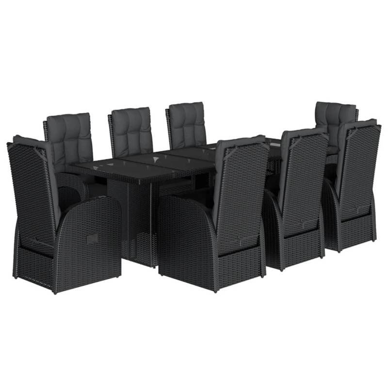 vidaXL 9-tlg Garten-Essgruppe mit Kissen Schwarz Poly Rattan Modell 131 vidaXL 9-tlg Garten-Essgruppe mit Kissen Schwarz Poly Rattan Modell 131 von VIDAXL