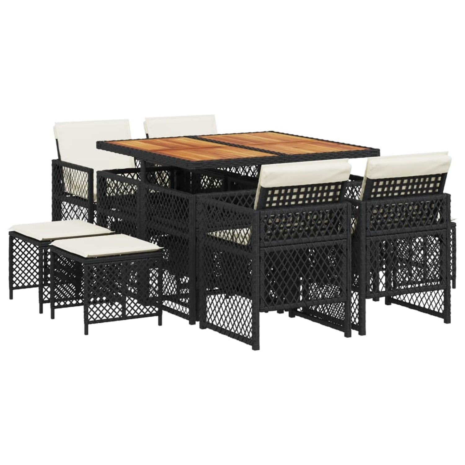 vidaXL 9-tlg Garten-Essgruppe mit Kissen Schwarz Poly Rattan Modell 138 vidaXL 9-tlg Garten-Essgruppe mit Kissen Schwarz Poly Rattan Modell 138 von VIDAXL