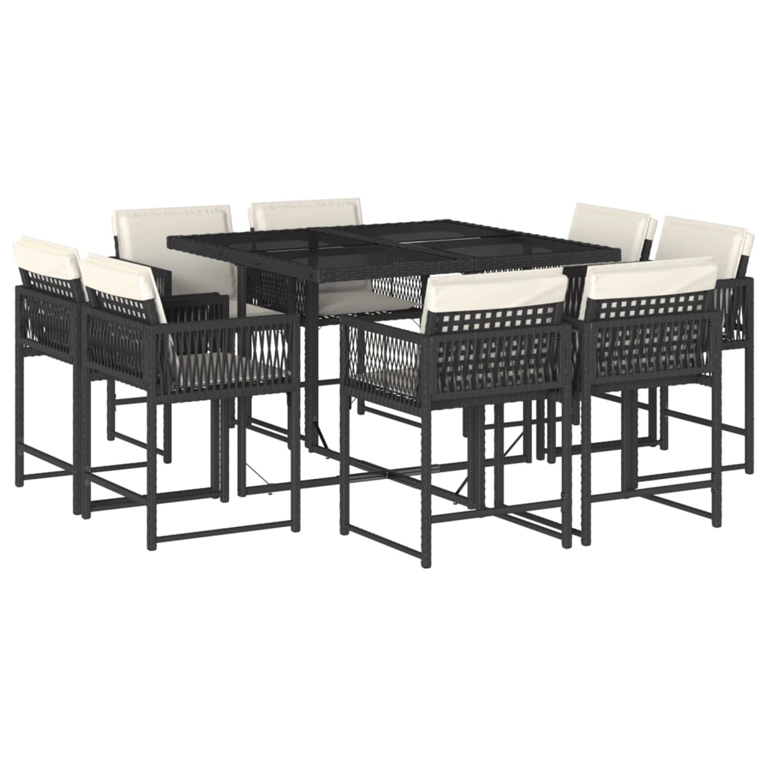 vidaXL 9-tlg Garten-Essgruppe mit Kissen Schwarz Poly Rattan Modell 143 vidaXL 9-tlg Garten-Essgruppe mit Kissen Schwarz Poly Rattan Modell 143 von VIDAXL