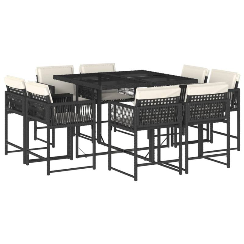 vidaXL 9-tlg Garten-Essgruppe mit Kissen Schwarz Poly Rattan Modell 143 vidaXL 9-tlg Garten-Essgruppe mit Kissen Schwarz Poly Rattan Modell 143 von VIDAXL