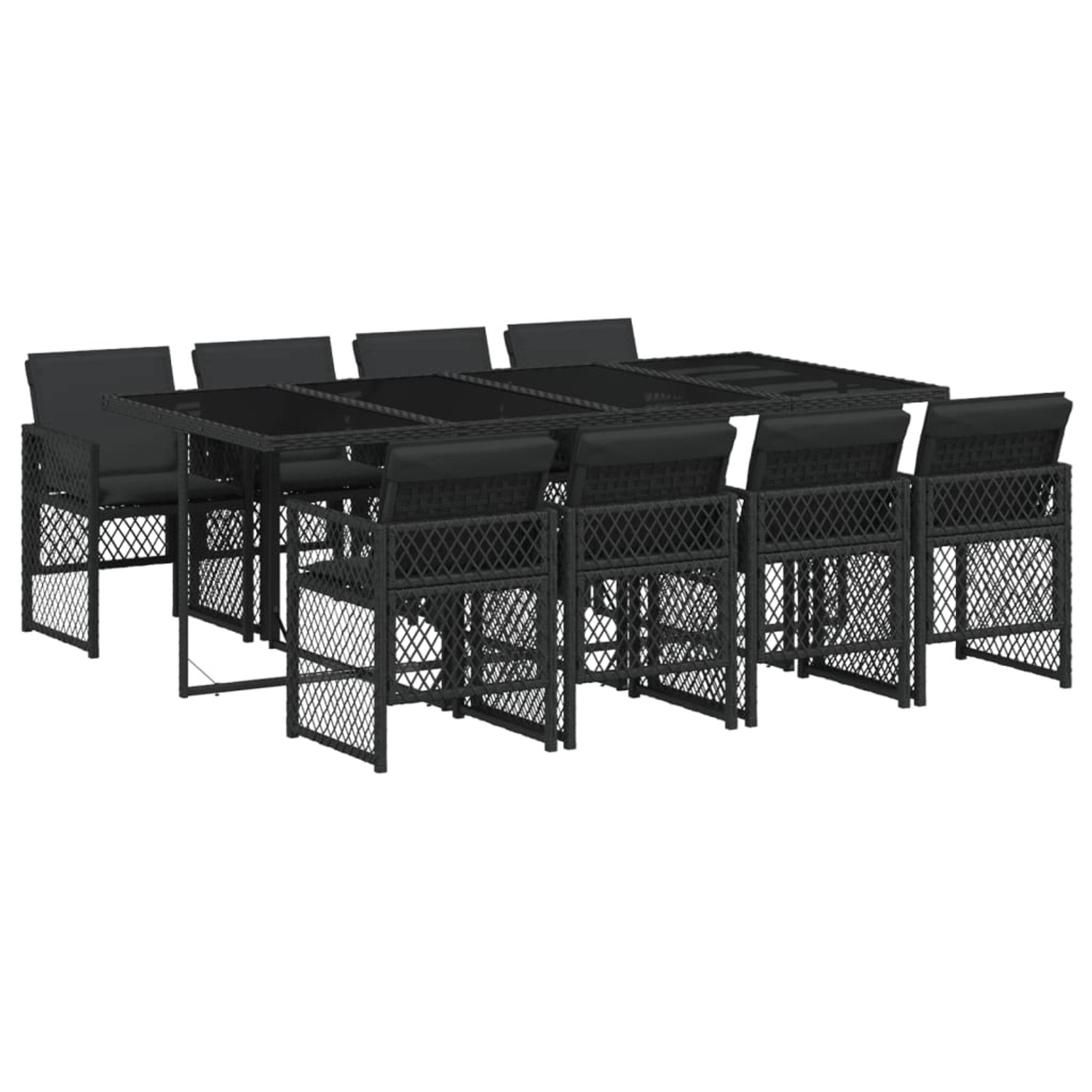 vidaXL 9-tlg Garten-Essgruppe mit Kissen Schwarz Poly Rattan Modell 146 vidaXL 9-tlg Garten-Essgruppe mit Kissen Schwarz Poly Rattan Modell 146 von VIDAXL