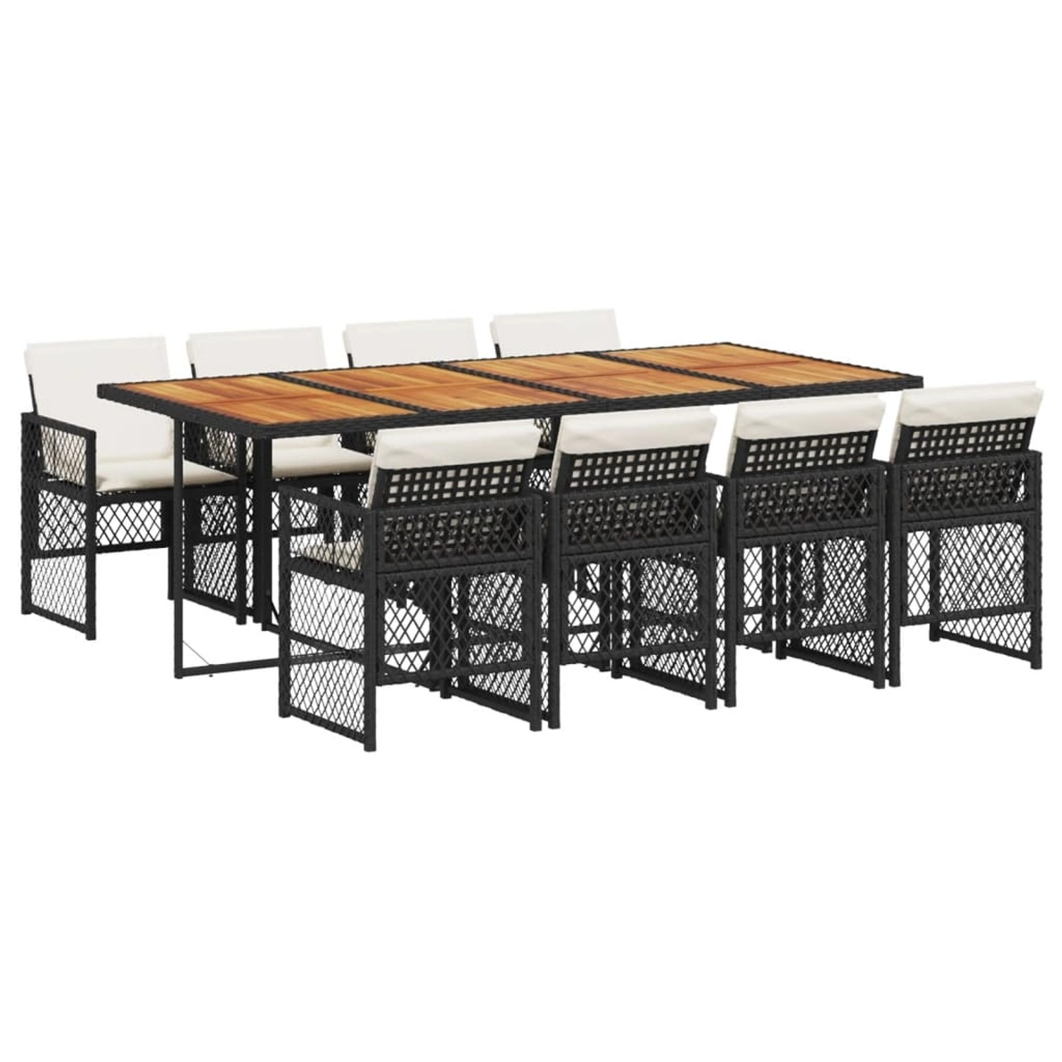 vidaXL 9-tlg Garten-Essgruppe mit Kissen Schwarz Poly Rattan Modell 147 vidaXL 9-tlg Garten-Essgruppe mit Kissen Schwarz Poly Rattan Modell 147 von VIDAXL
