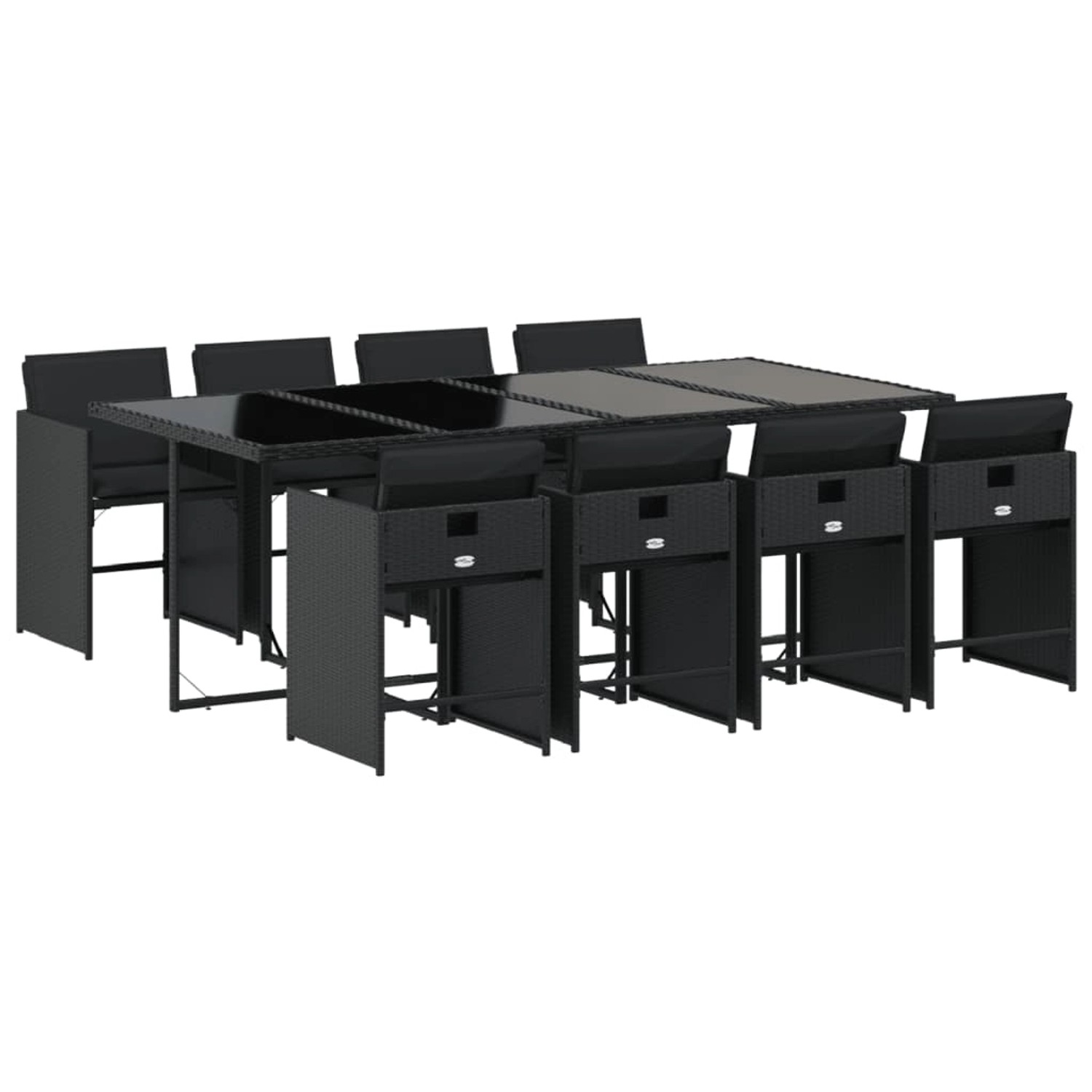 vidaXL 9-tlg Garten-Essgruppe mit Kissen Schwarz Poly Rattan Modell 150 vidaXL 9-tlg Garten-Essgruppe mit Kissen Schwarz Poly Rattan Modell 150 von VIDAXL