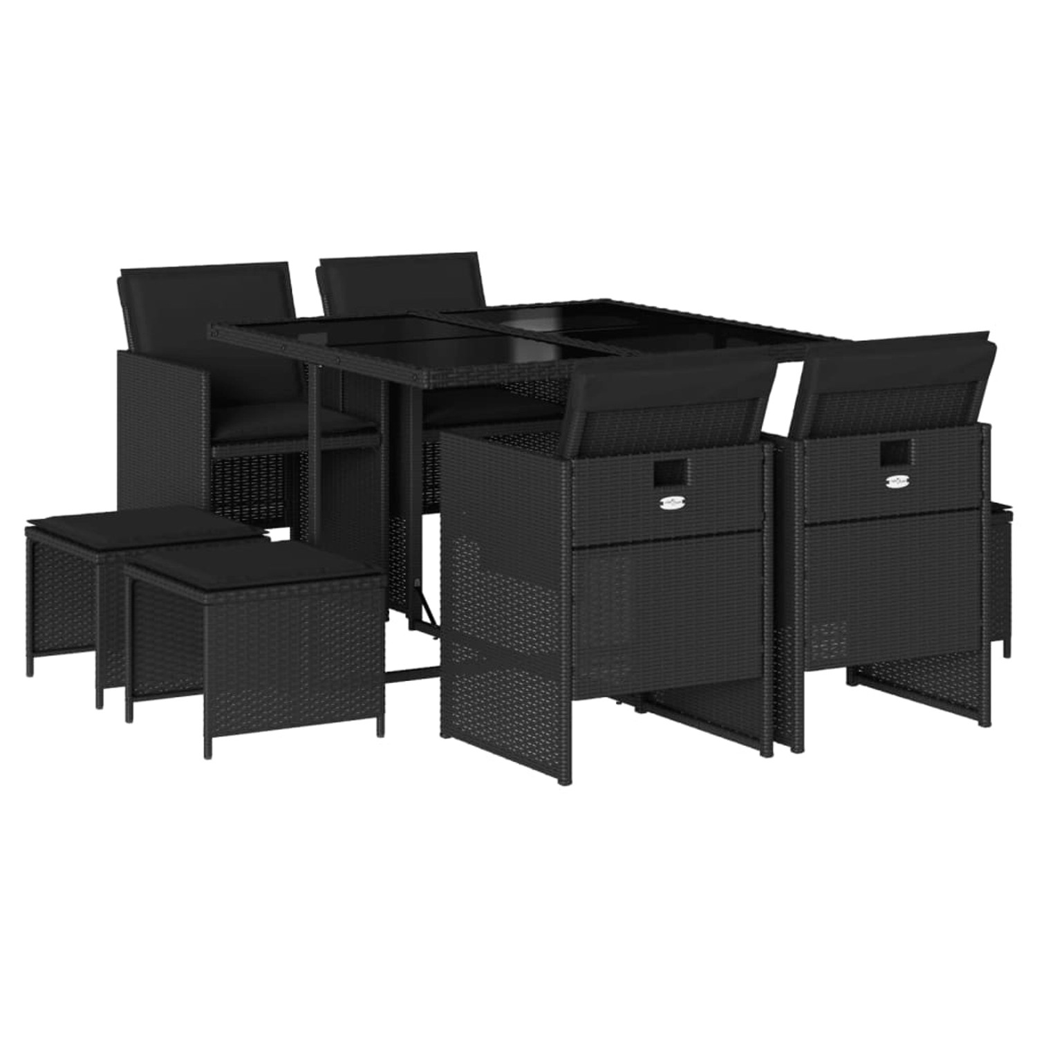vidaXL 9-tlg Garten-Essgruppe mit Kissen Schwarz Poly Rattan Modell 159 vidaXL 9-tlg Garten-Essgruppe mit Kissen Schwarz Poly Rattan Modell 159 von VIDAXL