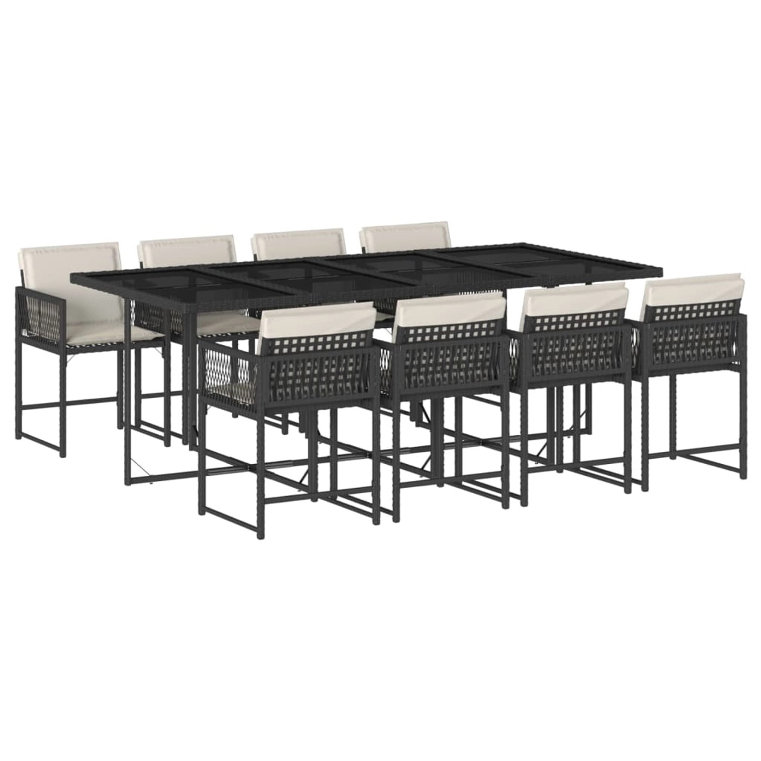 vidaXL 9-tlg Garten-Essgruppe mit Kissen Schwarz Poly Rattan Modell 68 vidaXL 9-tlg Garten-Essgruppe mit Kissen Schwarz Poly Rattan Modell 68 von VIDAXL