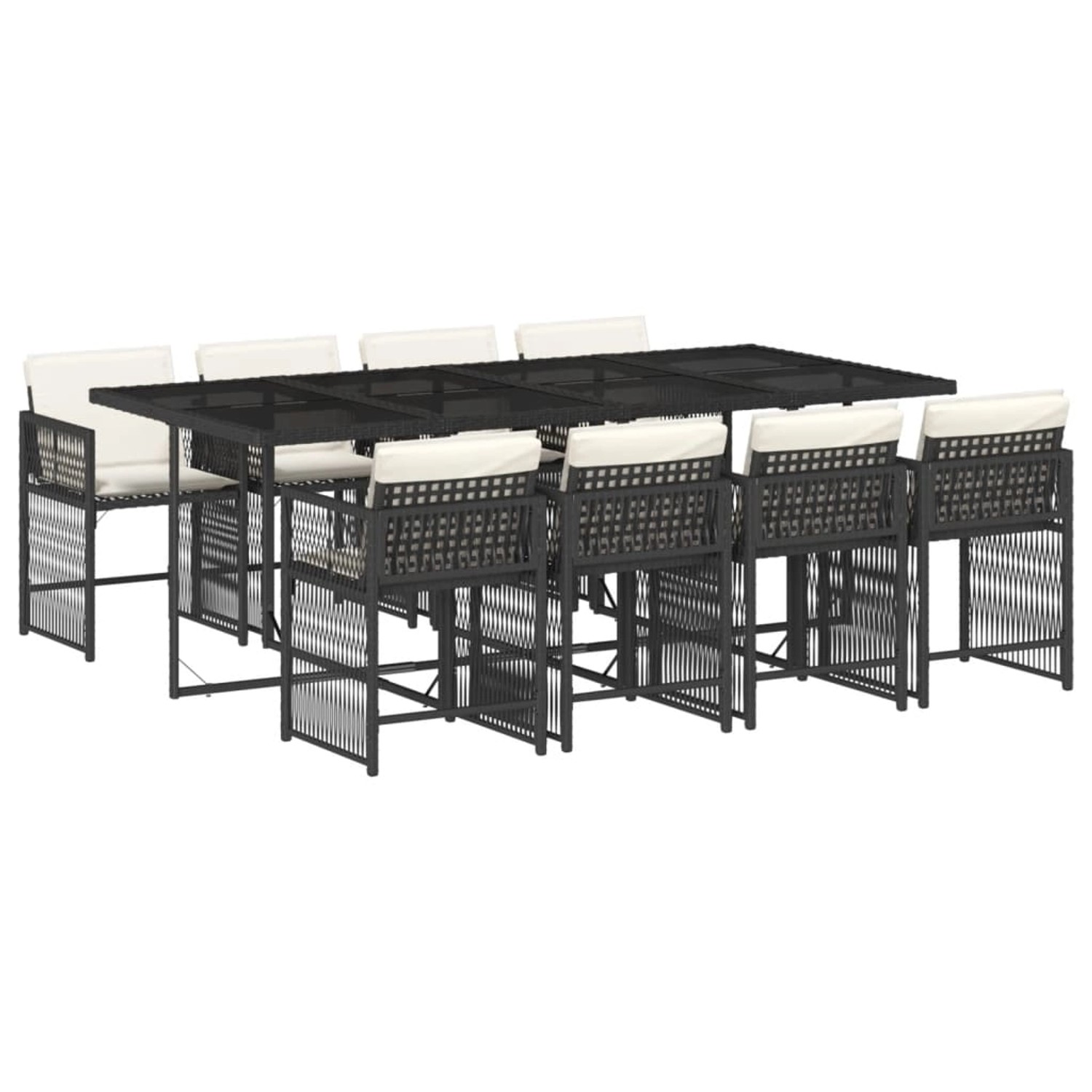 vidaXL 9-tlg Garten-Essgruppe mit Kissen Schwarz Poly Rattan Modell 69 vidaXL 9-tlg Garten-Essgruppe mit Kissen Schwarz Poly Rattan Modell 69 von VIDAXL