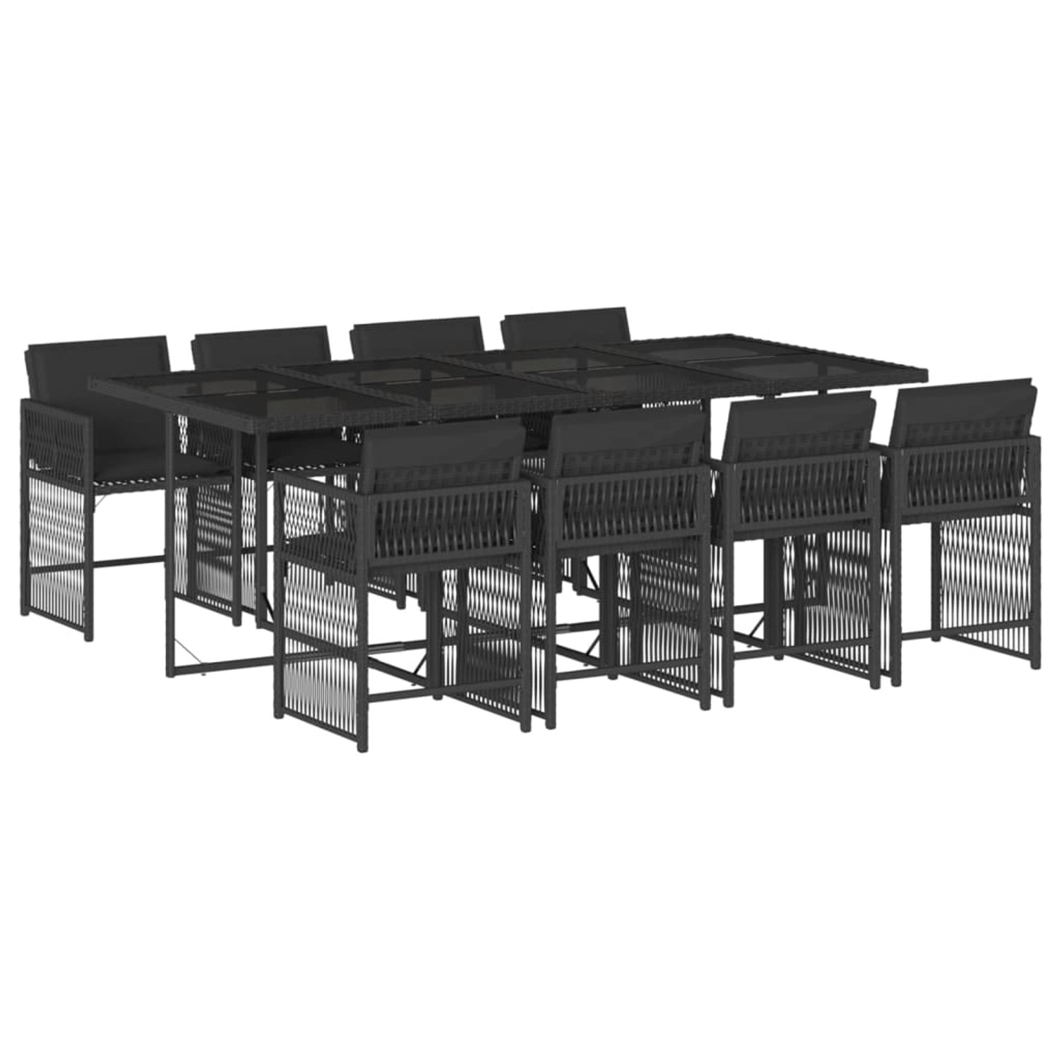 vidaXL 9-tlg Garten-Essgruppe mit Kissen Schwarz Poly Rattan Modell 77 vidaXL 9-tlg Garten-Essgruppe mit Kissen Schwarz Poly Rattan Modell 77 von VIDAXL