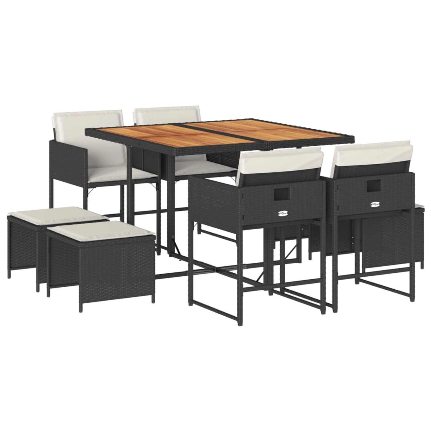 vidaXL 9-tlg Garten-Essgruppe mit Kissen Schwarz Poly Rattan Modell 85 vidaXL 9-tlg Garten-Essgruppe mit Kissen Schwarz Poly Rattan Modell 85 von VIDAXL