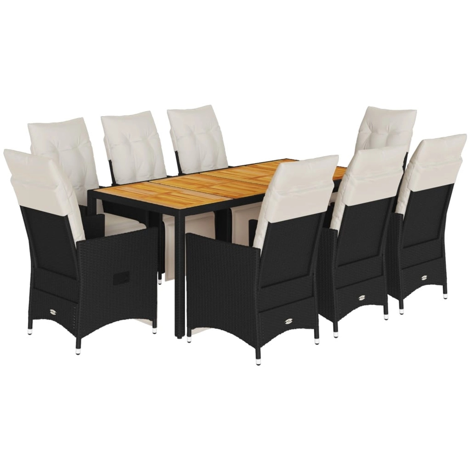 vidaXL 9-tlg Garten-Essgruppe mit Kissen Schwarz Poly Rattan Modell 96 vidaXL 9-tlg Garten-Essgruppe mit Kissen Schwarz Poly Rattan Modell 96 von VIDAXL
