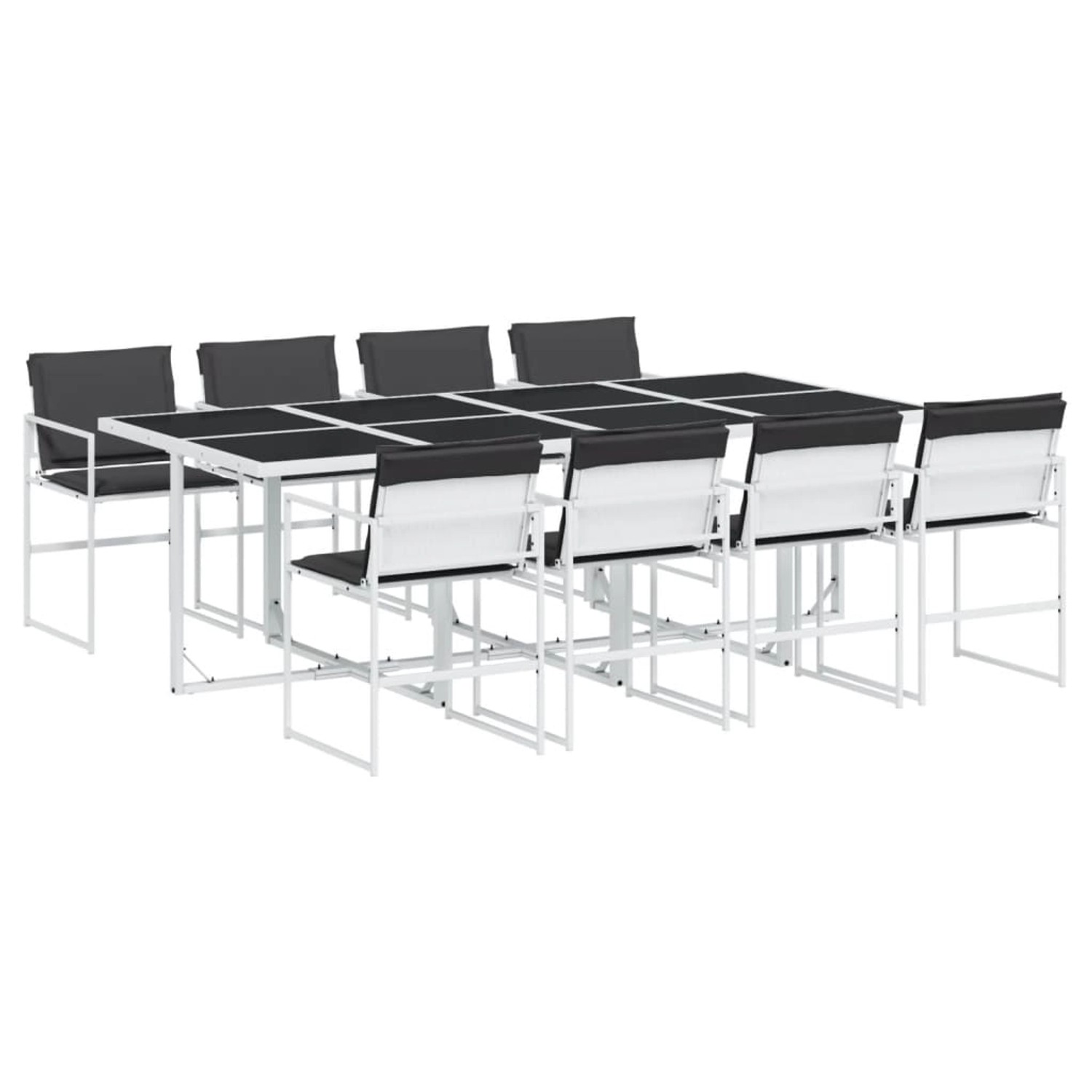 vidaXL 9-tlg Garten-Essgruppe mit Kissen Weiß Textilene Modell 1 vidaXL 9-tlg Garten-Essgruppe mit Kissen Weiß Textilene Modell 1 von VIDAXL