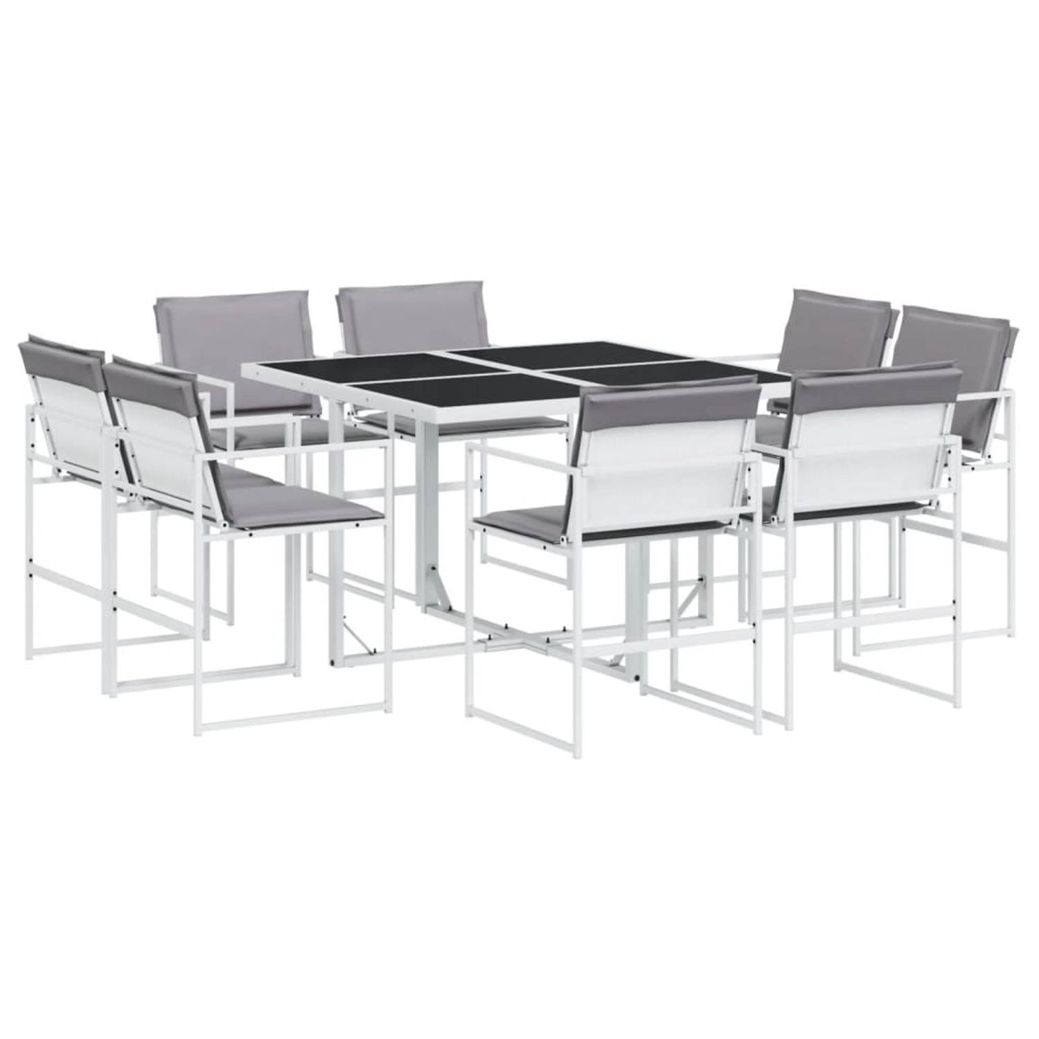 vidaXL 9-tlg Garten-Essgruppe mit Kissen Weiß Textilene Modell 5 vidaXL 9-tlg Garten-Essgruppe mit Kissen Weiß Textilene Modell 5 von VIDAXL