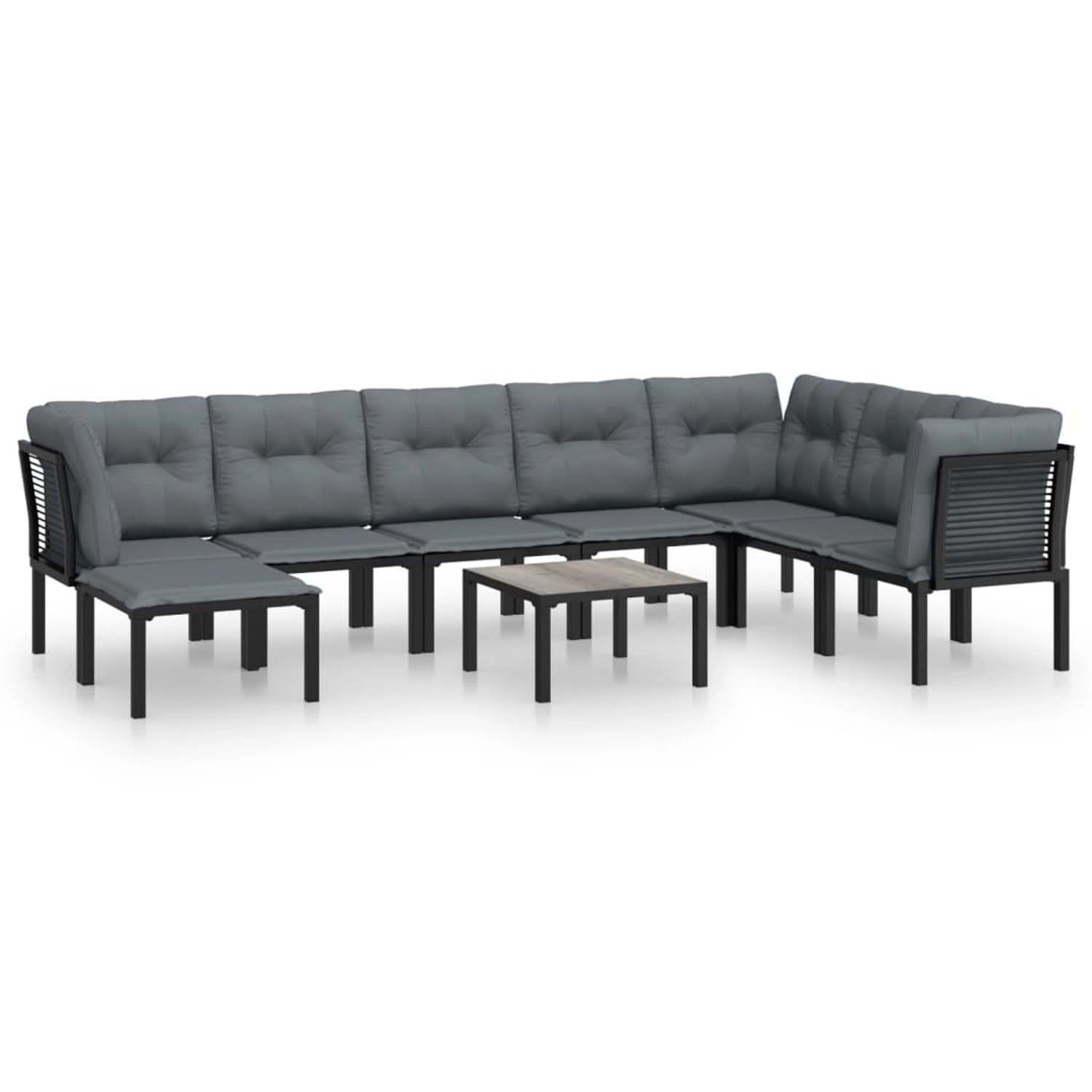 vidaXL 9-tlg Garten-Lounge-Set Schwarz und Grau Poly Rattan Modell 1 vidaXL 9-tlg Garten-Lounge-Set Schwarz und Grau Poly Rattan Modell 1 von VIDAXL