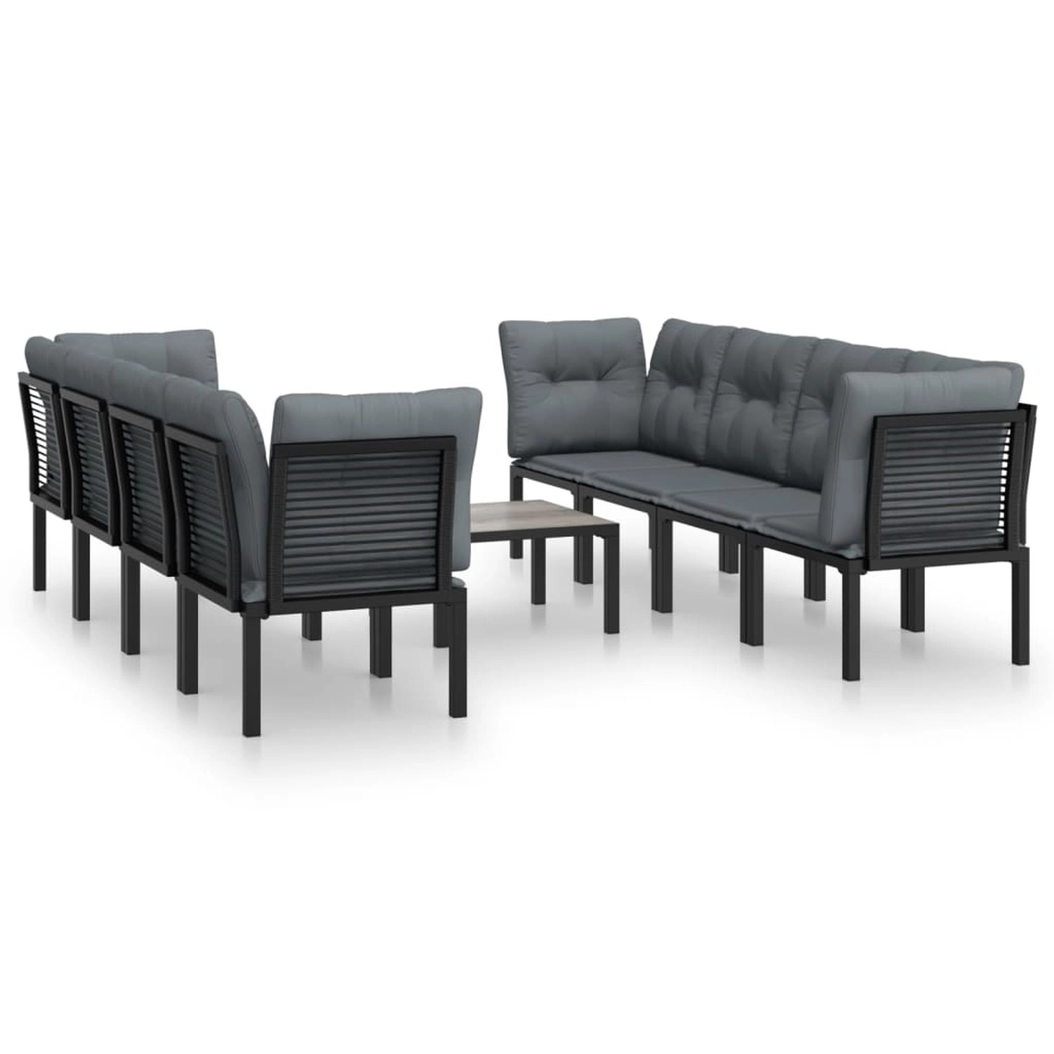 vidaXL 9-tlg Garten-Lounge-Set Schwarz und Grau Poly Rattan vidaXL 9-tlg Garten-Lounge-Set Schwarz und Grau Poly Rattan von VIDAXL