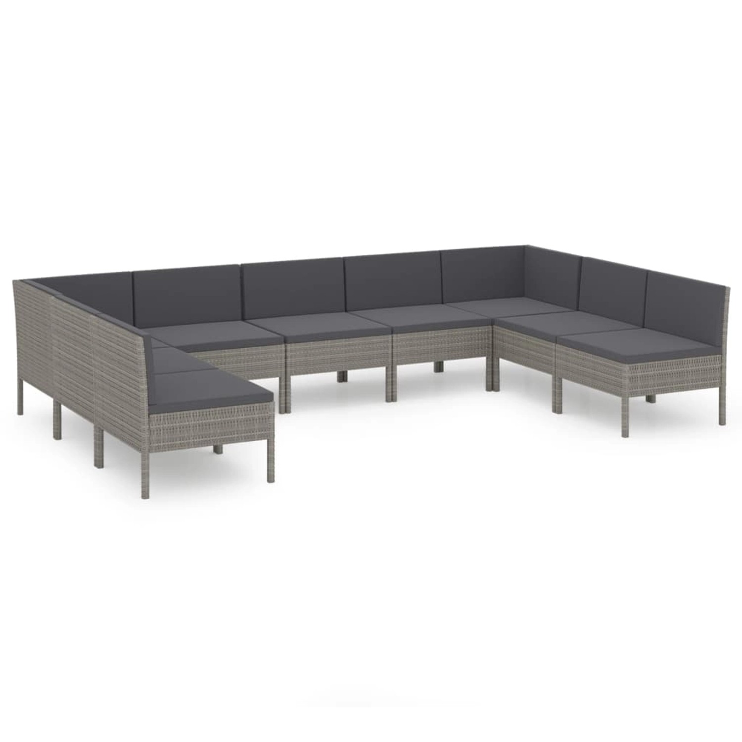 vidaXL 9-tlg Garten-Lounge-Set mit Auflagen Poly Rattan Grau Modell 12 vidaXL 9-tlg Garten-Lounge-Set mit Auflagen Poly Rattan Grau Modell 12 von VIDAXL