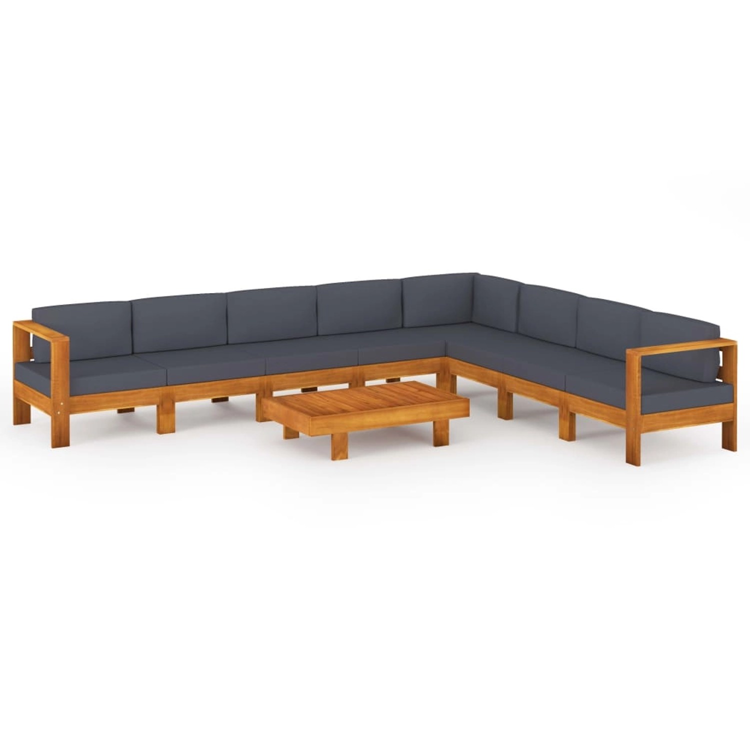 vidaXL 9-tlg Garten-Lounge-Set mit Dunkelgrauen Auflagen Akazienholz Modell 3 vidaXL 9-tlg Garten-Lounge-Set mit Dunkelgrauen Auflagen Akazienholz Modell 3 von VIDAXL