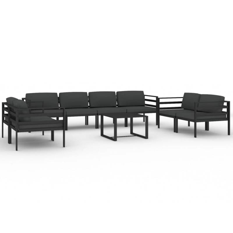 vidaXL 9-tlg Garten-Lounge-Set mit Kissen Aluminium Anthrazit Modell 1 von VIDAXL