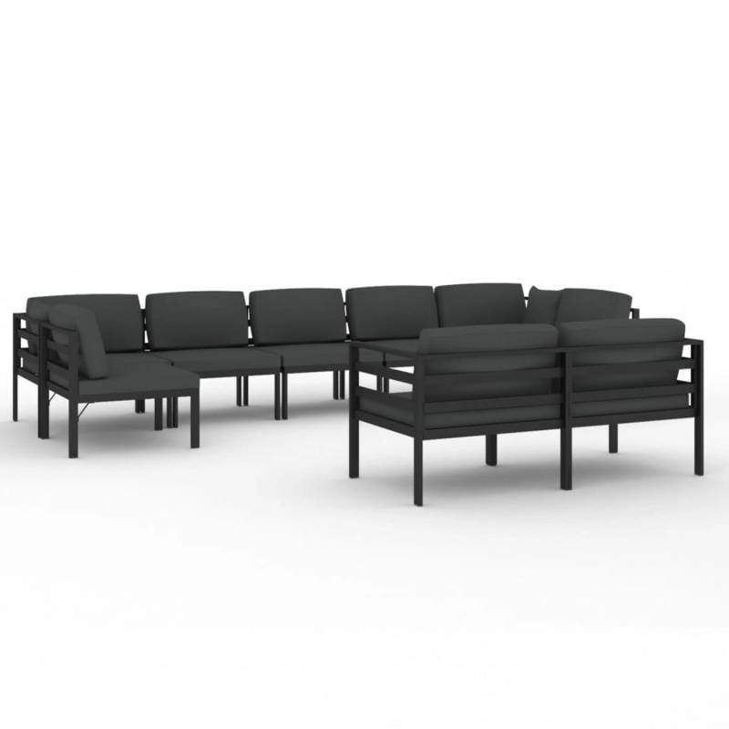 vidaXL 9-tlg Garten-Lounge-Set mit Kissen Aluminium Anthrazit Modell 4 von VIDAXL
