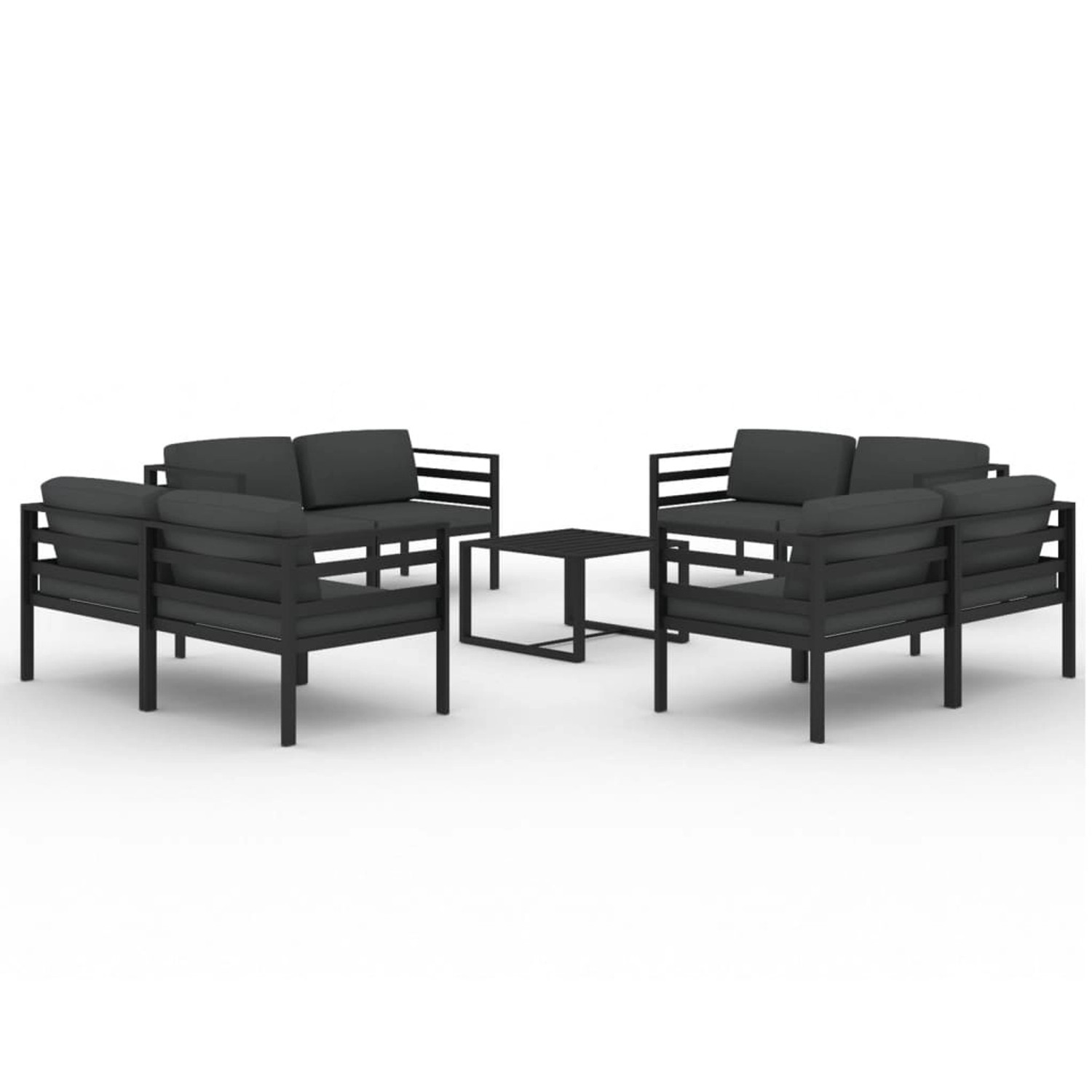 vidaXL 9-tlg Garten-Lounge-Set mit Kissen Aluminium Anthrazit Modell 7 vidaXL 9-tlg Garten-Lounge-Set mit Kissen Aluminium Anthrazit Modell 7 von VIDAXL