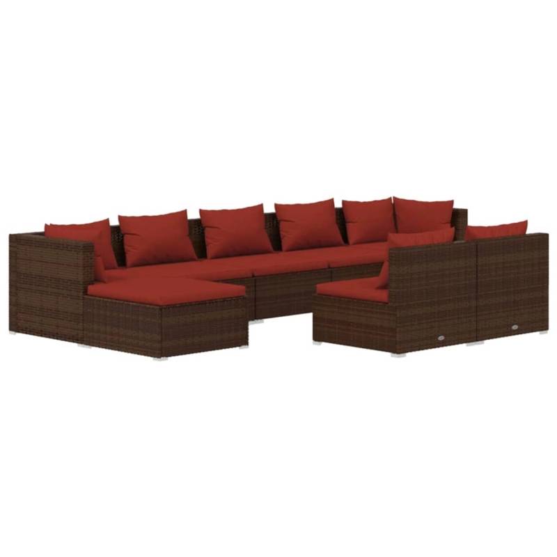 vidaXL 9-tlg Garten-Lounge-Set mit Kissen Braun Poly Rattan Modell 4 von VIDAXL