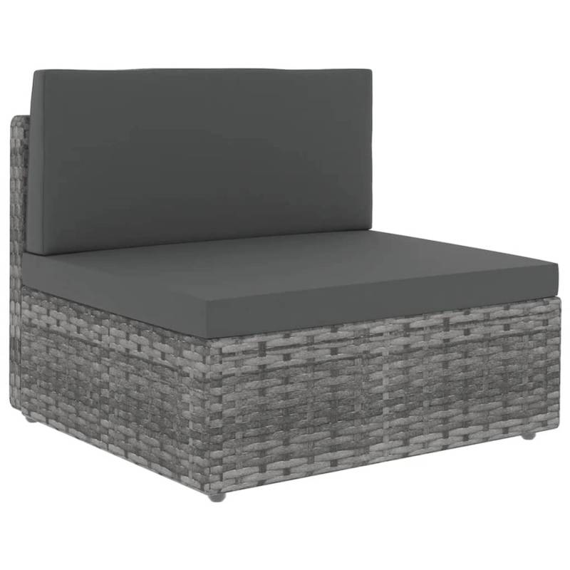 vidaXL 9-tlg Garten-Lounge-Set mit Kissen Grau Poly Rattan Modell 1 von VIDAXL