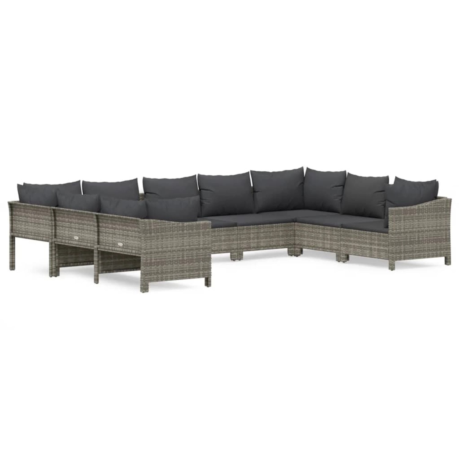 vidaXL 9-tlg Garten-Lounge-Set mit Kissen Grau Poly Rattan Modell 56 vidaXL 9-tlg Garten-Lounge-Set mit Kissen Grau Poly Rattan Modell 56 von VIDAXL