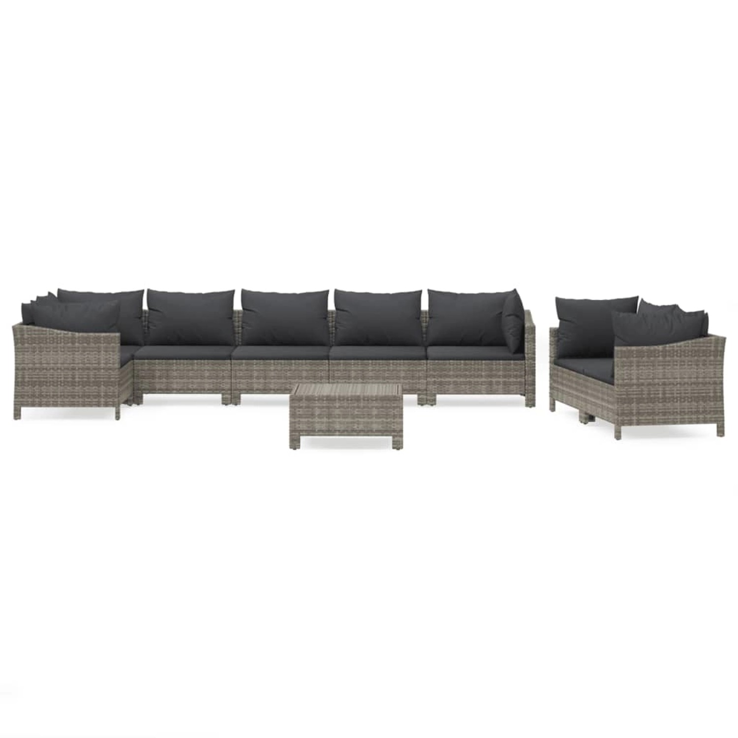 vidaXL 9-tlg Garten-Lounge-Set mit Kissen Grau Poly Rattan Modell 59 vidaXL 9-tlg Garten-Lounge-Set mit Kissen Grau Poly Rattan Modell 59 von VIDAXL