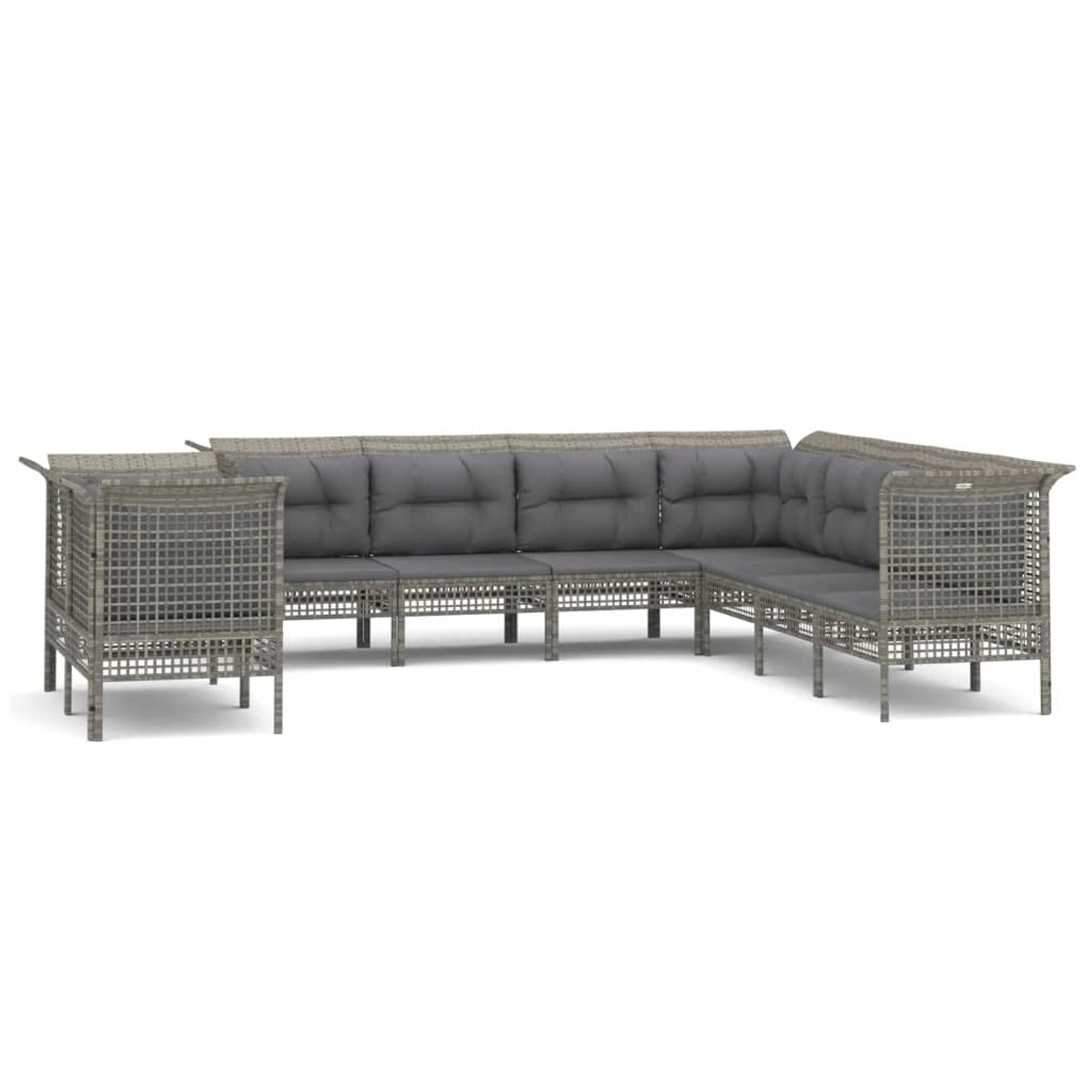 vidaXL 9-tlg Garten-Lounge-Set mit Kissen Grau Poly Rattan Modell 71 vidaXL 9-tlg Garten-Lounge-Set mit Kissen Grau Poly Rattan Modell 71 von VIDAXL