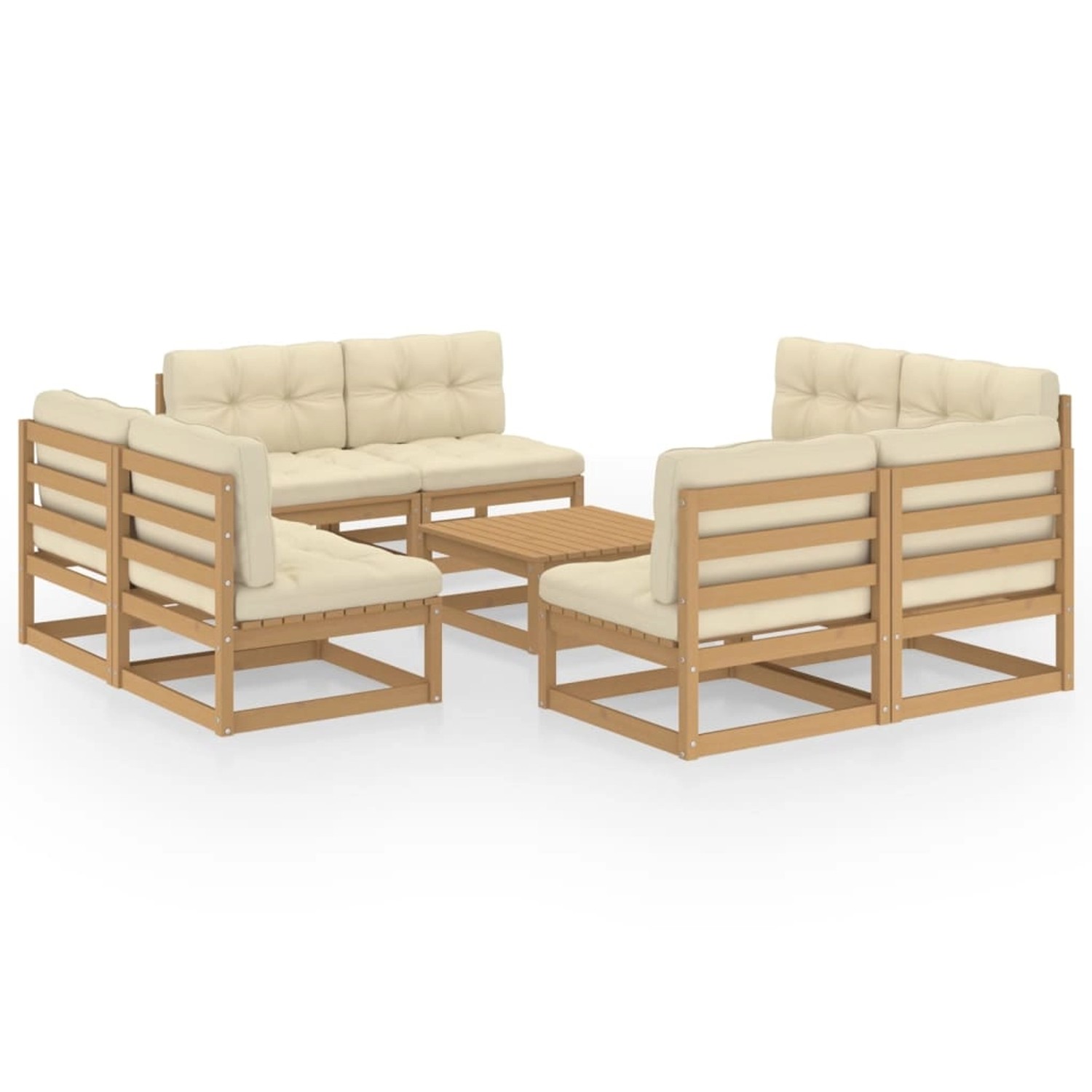 vidaXL 9-tlg Garten-Lounge-Set mit Kissen Kiefer Massivholz Modell 48 vidaXL 9-tlg Garten-Lounge-Set mit Kissen Kiefer Massivholz Modell 48 von VIDAXL