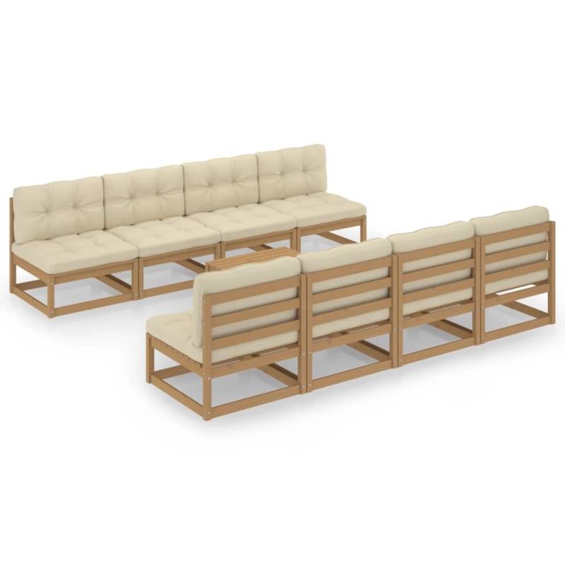 vidaXL 9-tlg Garten-Lounge-Set mit Kissen Kiefer Massivholz Modell 50 von VIDAXL