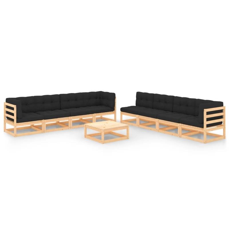 vidaXL 9-tlg Garten-Lounge-Set mit Kissen Massivholz Kiefer Modell 12 von VIDAXL