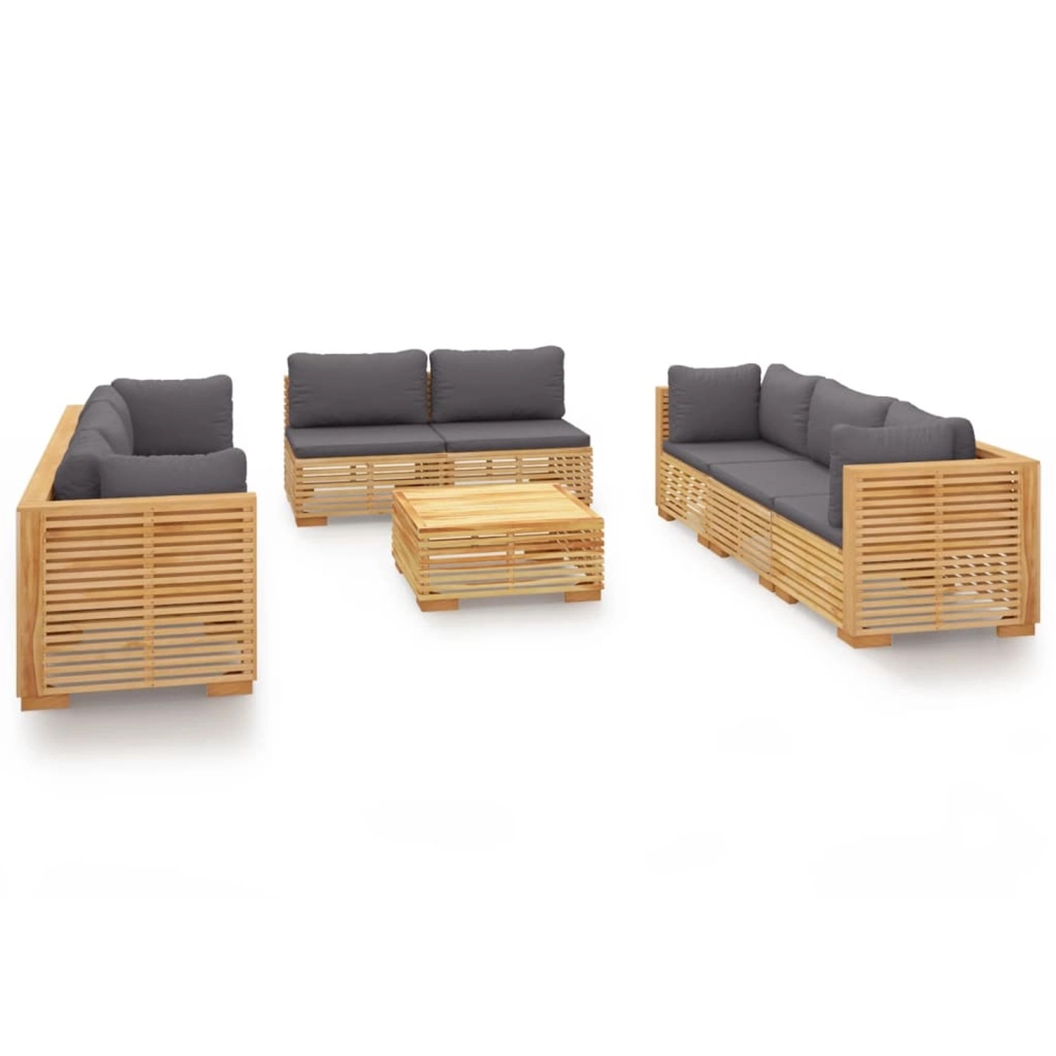 vidaXL 9-tlg Garten-Lounge-Set mit Kissen Massivholz Teak Modell 2 vidaXL 9-tlg Garten-Lounge-Set mit Kissen Massivholz Teak Modell 2 von VIDAXL