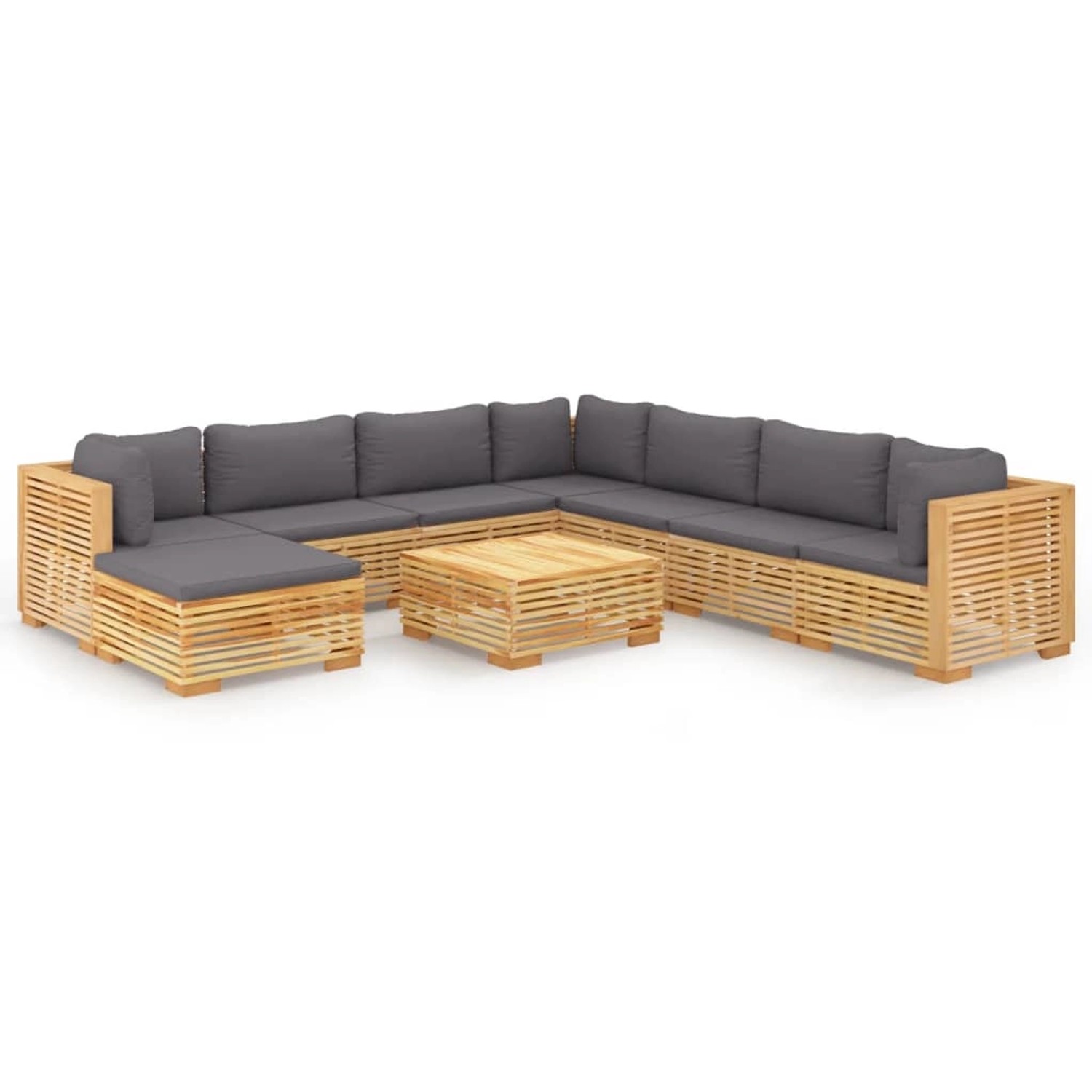 vidaXL 9-tlg Garten-Lounge-Set mit Kissen Massivholz Teak Modell 4 vidaXL 9-tlg Garten-Lounge-Set mit Kissen Massivholz Teak Modell 4 von VIDAXL