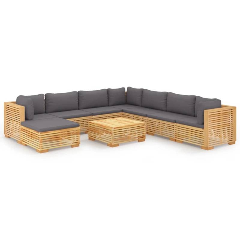 vidaXL 9-tlg Garten-Lounge-Set mit Kissen Massivholz Teak Modell 4 von VIDAXL