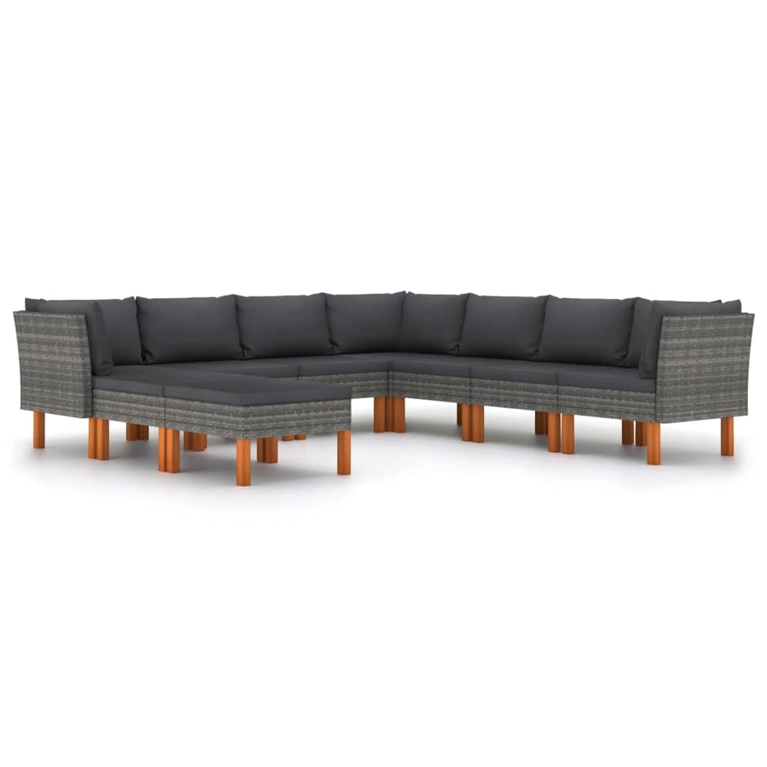 vidaXL 9-tlg Garten-Lounge-Set mit Kissen Poly Rattan Grau Modell 4 vidaXL 9-tlg Garten-Lounge-Set mit Kissen Poly Rattan Grau Modell 4 von VIDAXL