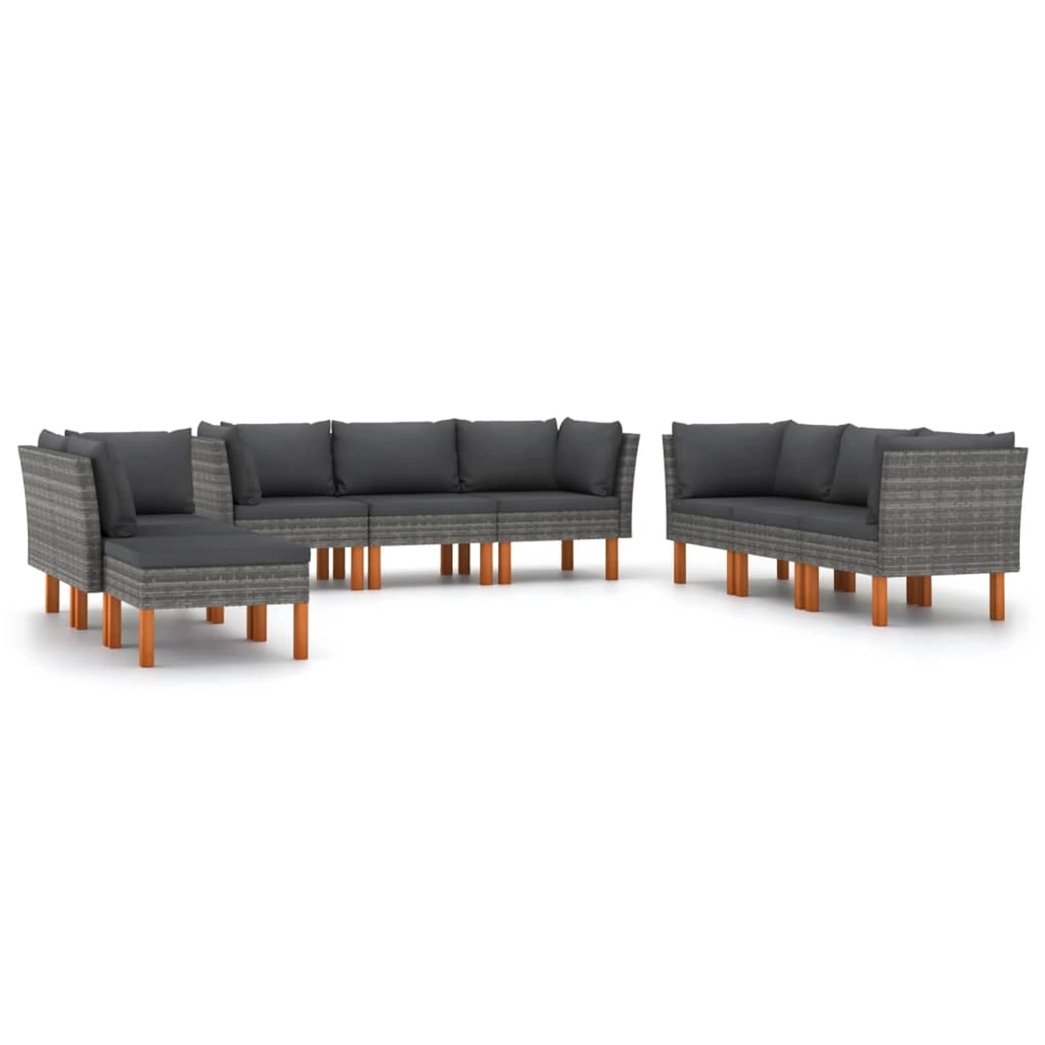 vidaXL 9-tlg Garten-Lounge-Set mit Kissen Poly Rattan Grau Modell 6 vidaXL 9-tlg Garten-Lounge-Set mit Kissen Poly Rattan Grau Modell 6 von VIDAXL