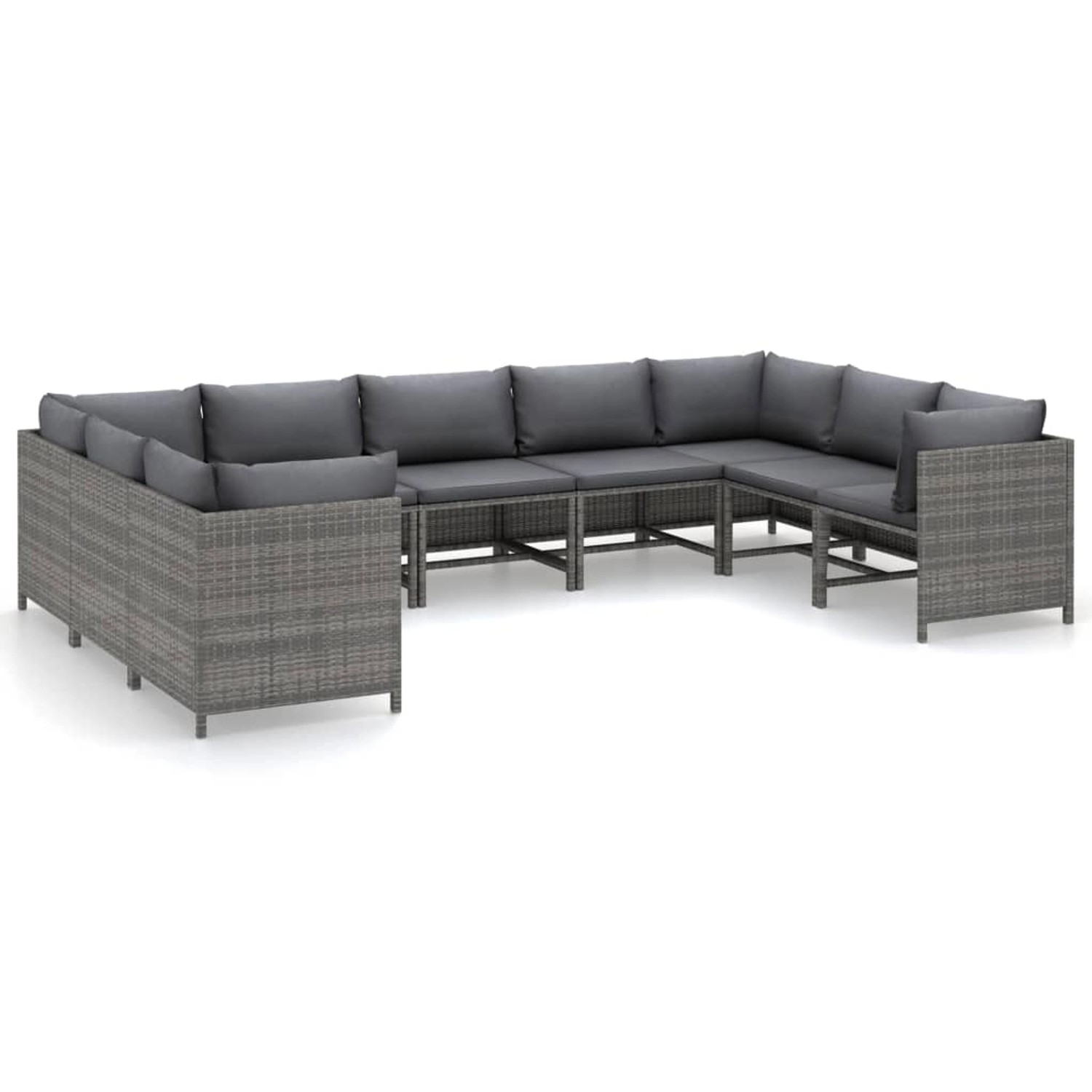 vidaXL 9-tlg Garten-Lounge-Set mit Kissen Poly Rattan Grau Modell 9 vidaXL 9-tlg Garten-Lounge-Set mit Kissen Poly Rattan Grau Modell 9 von VIDAXL