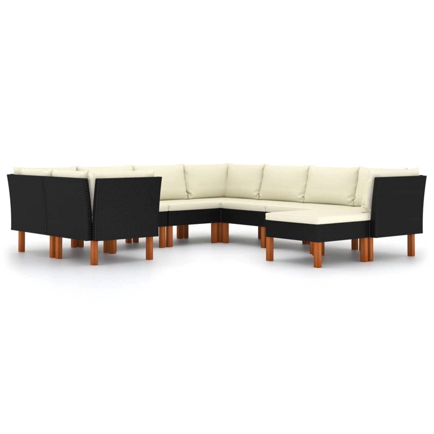 vidaXL 9-tlg Garten-Lounge-Set mit Kissen Poly Rattan Schwarz Modell 4 vidaXL 9-tlg Garten-Lounge-Set mit Kissen Poly Rattan Schwarz Modell 4 von VIDAXL