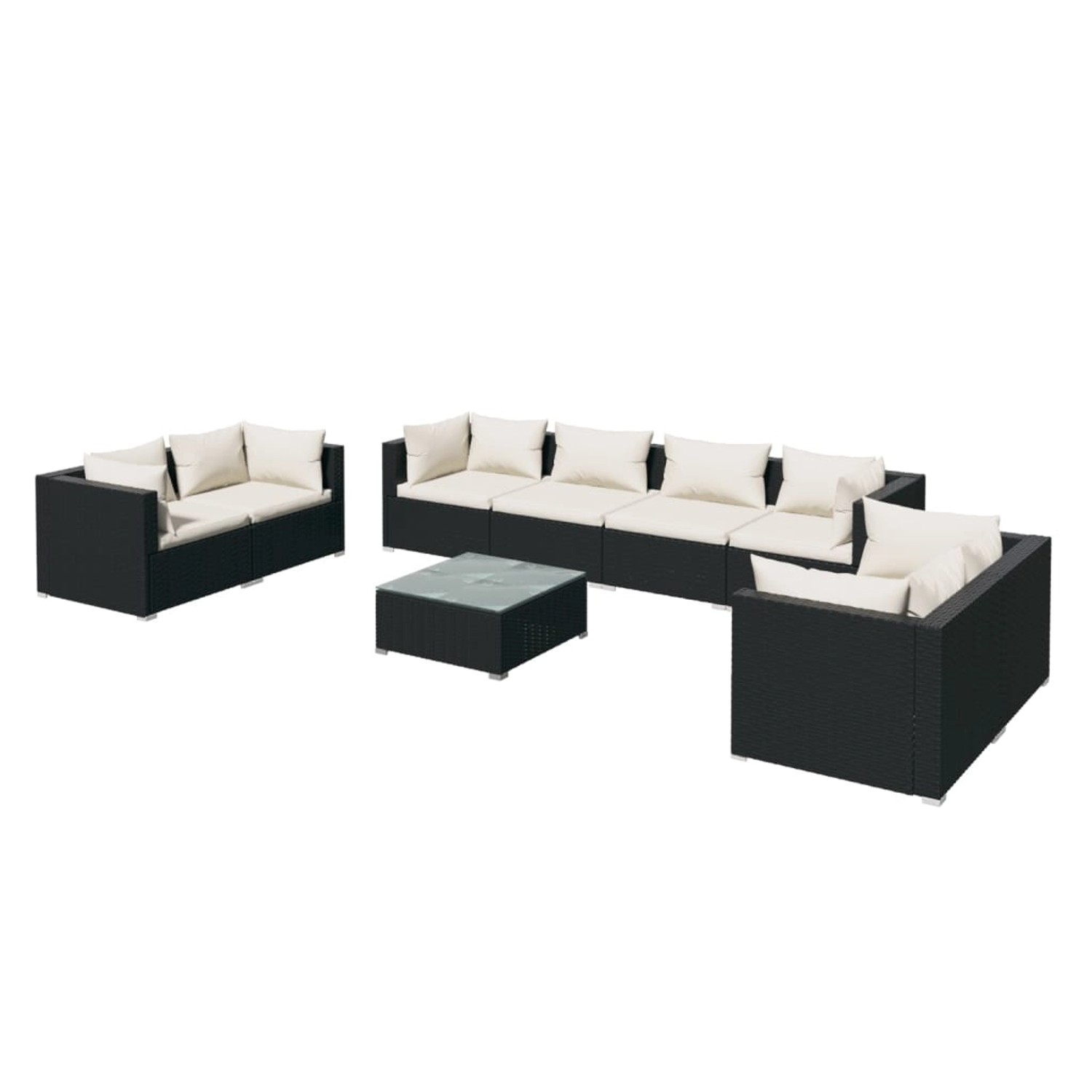 vidaXL 9-tlg Garten-Lounge-Set mit Kissen Poly Rattan Schwarz Modell 40 vidaXL 9-tlg Garten-Lounge-Set mit Kissen Poly Rattan Schwarz Modell 40 von VIDAXL