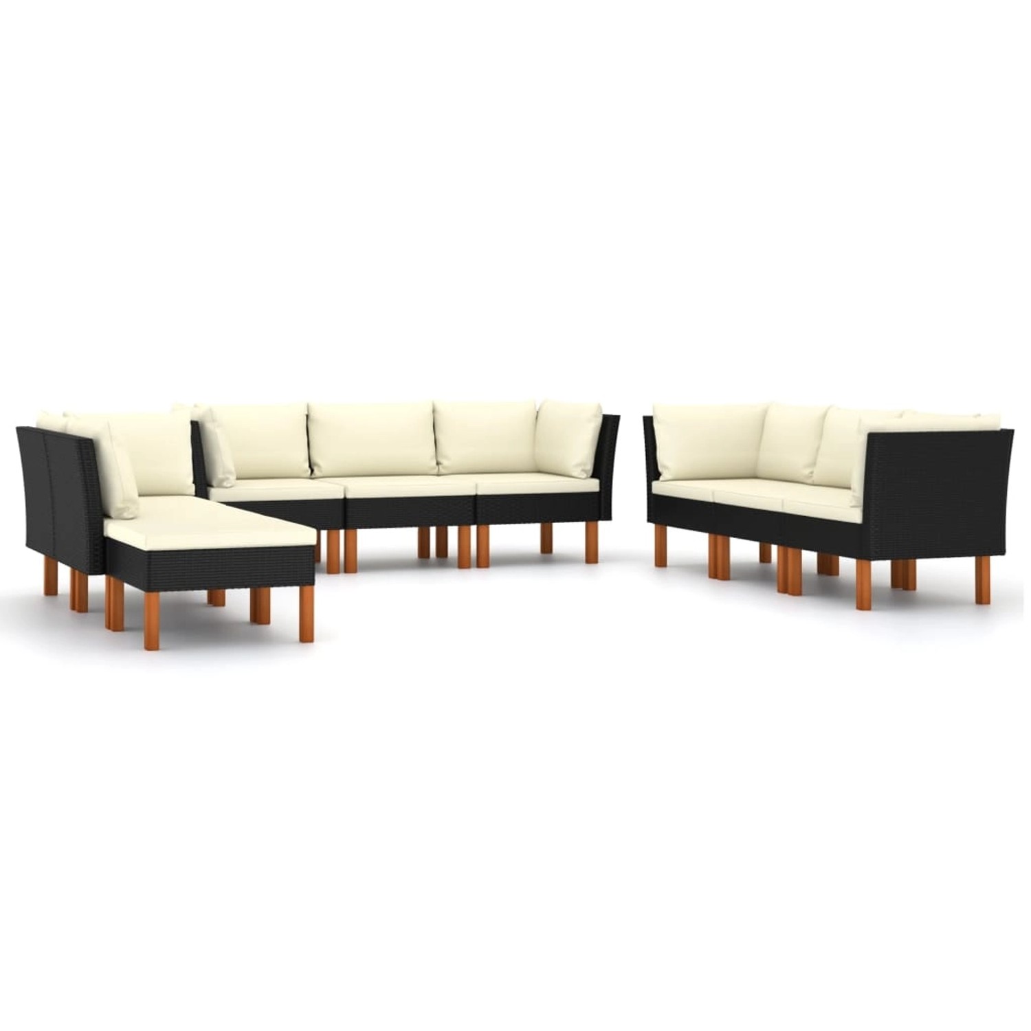 vidaXL 9-tlg Garten-Lounge-Set mit Kissen Poly Rattan Schwarz Modell 5 vidaXL 9-tlg Garten-Lounge-Set mit Kissen Poly Rattan Schwarz Modell 5 von VIDAXL