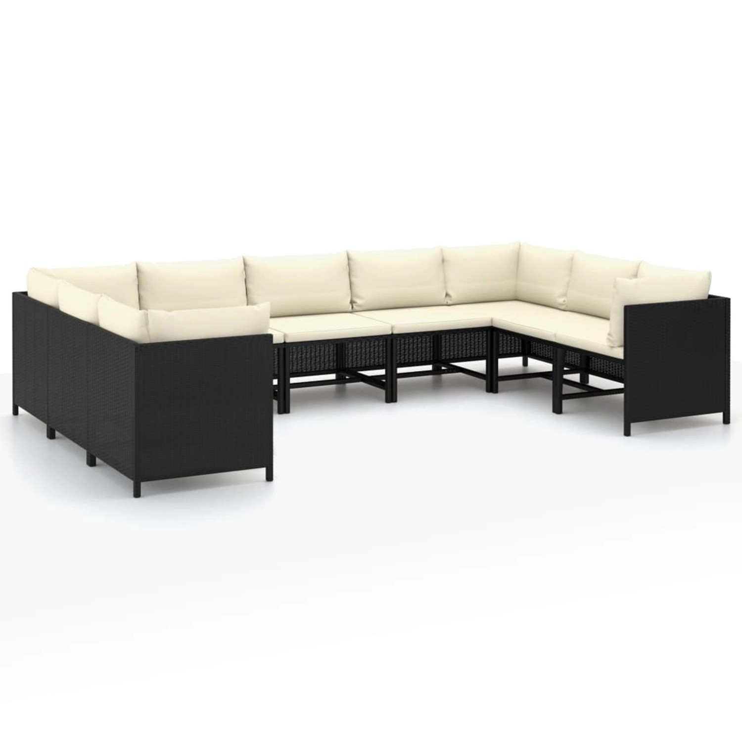 vidaXL 9-tlg Garten-Lounge-Set mit Kissen Poly Rattan Schwarz Modell 7 vidaXL 9-tlg Garten-Lounge-Set mit Kissen Poly Rattan Schwarz Modell 7 von VIDAXL