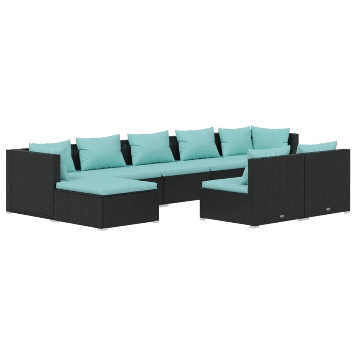 vidaXL 9-tlg Garten-Lounge-Set mit Kissen Schwarz Poly Rattan Modell 5 vidaXL 9-tlg Garten-Lounge-Set mit Kissen Schwarz Poly Rattan Modell 5 von VIDAXL