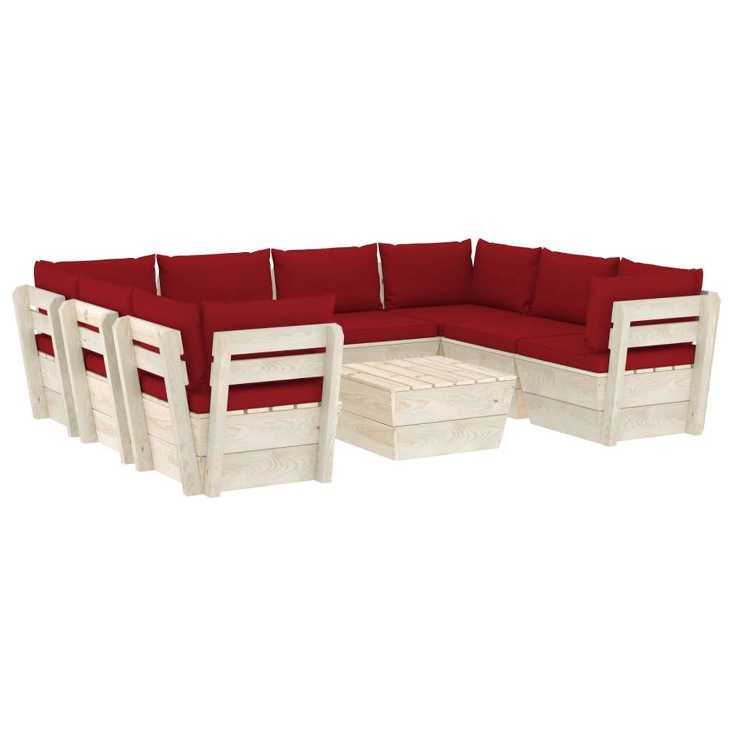 vidaXL 9-tlg Garten-Sofagarnitur aus Paletten mit Kissen Fichtenholz Modell 10 vidaXL 9-tlg Garten-Sofagarnitur aus Paletten mit Kissen Fichtenholz Modell 10 von VIDAXL
