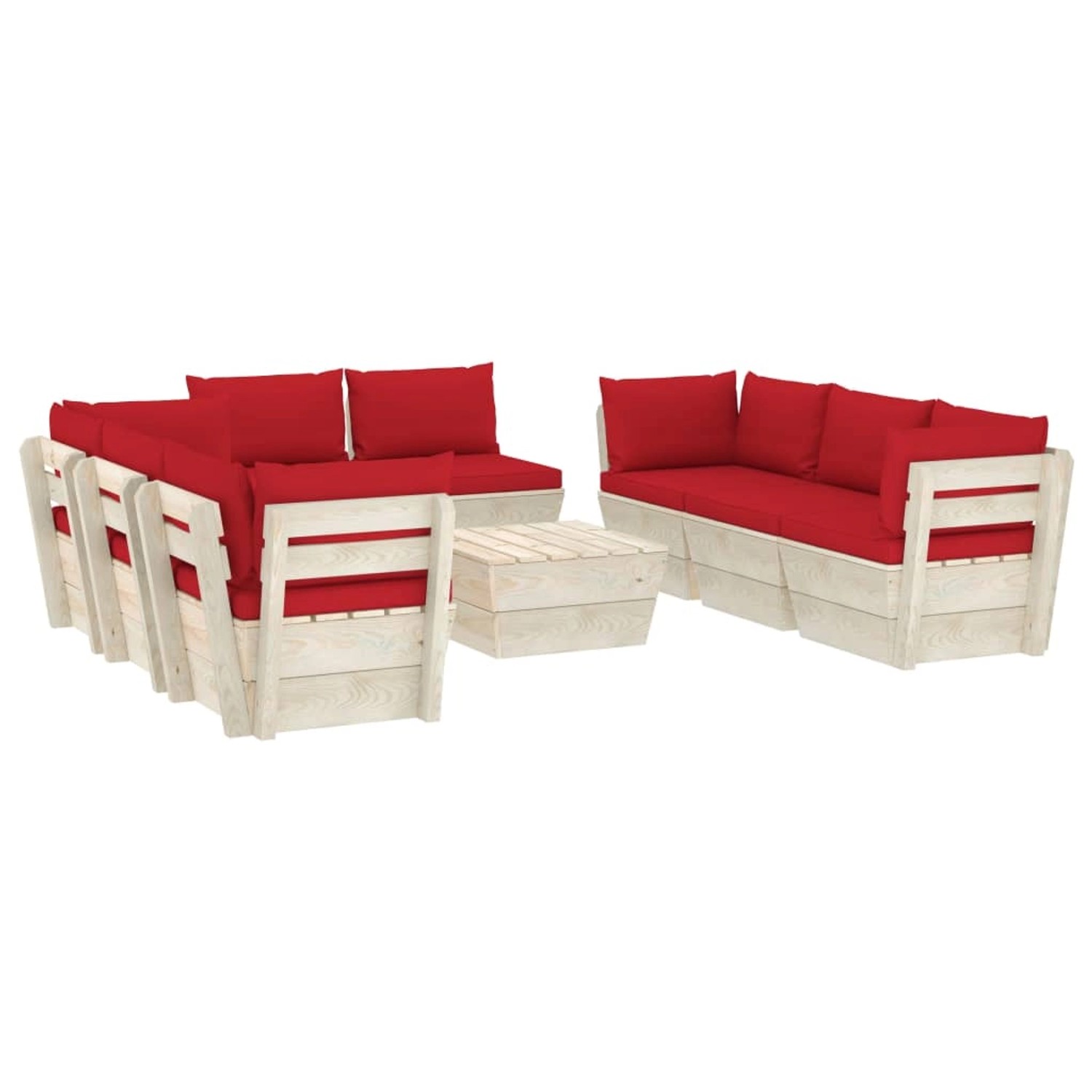 vidaXL 9-tlg Garten-Sofagarnitur aus Paletten mit Kissen Fichtenholz Modell 19 vidaXL 9-tlg Garten-Sofagarnitur aus Paletten mit Kissen Fichtenholz Modell 19 von VIDAXL
