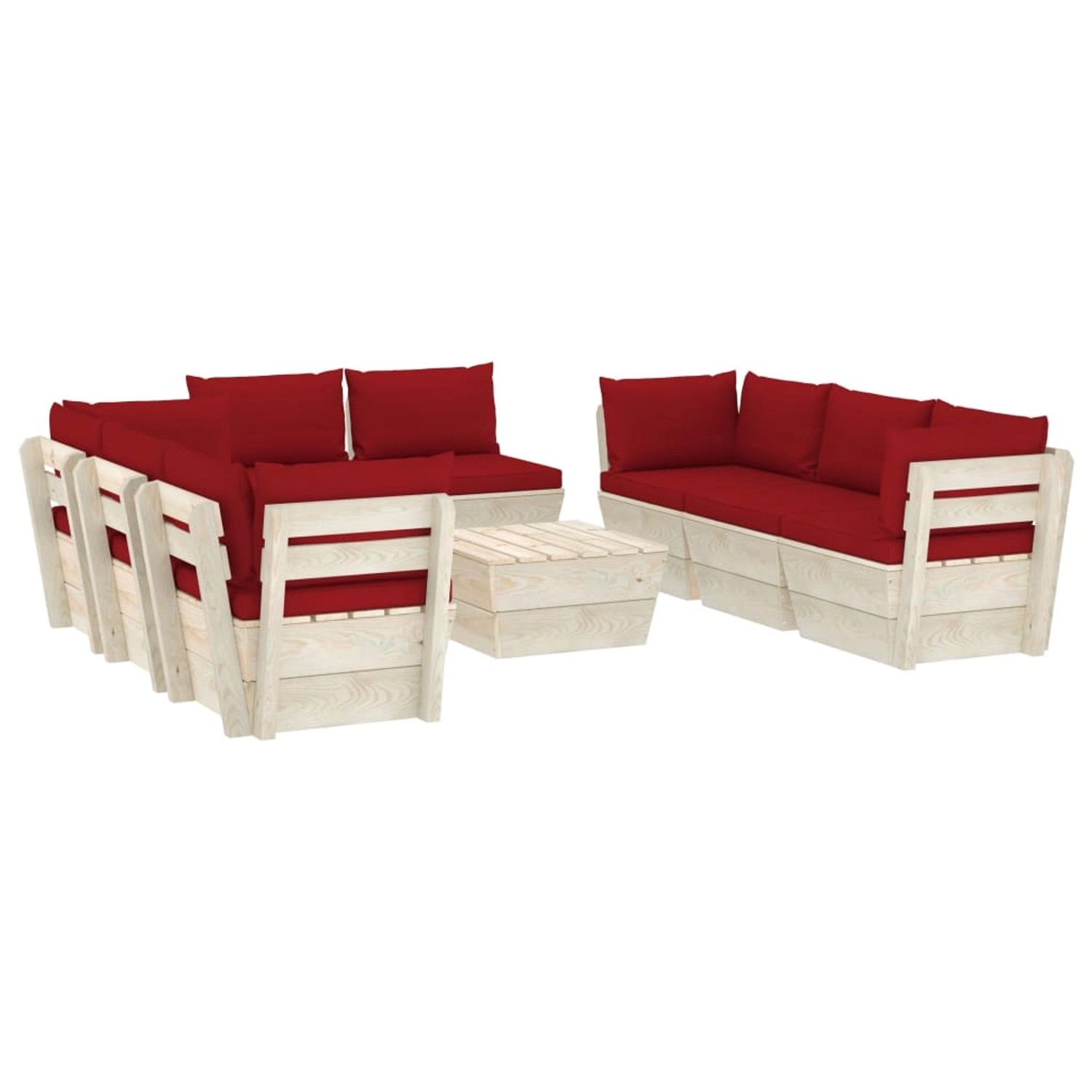 vidaXL 9-tlg Garten-Sofagarnitur aus Paletten mit Kissen Fichtenholz Modell 22 vidaXL 9-tlg Garten-Sofagarnitur aus Paletten mit Kissen Fichtenholz Modell 22 von VIDAXL