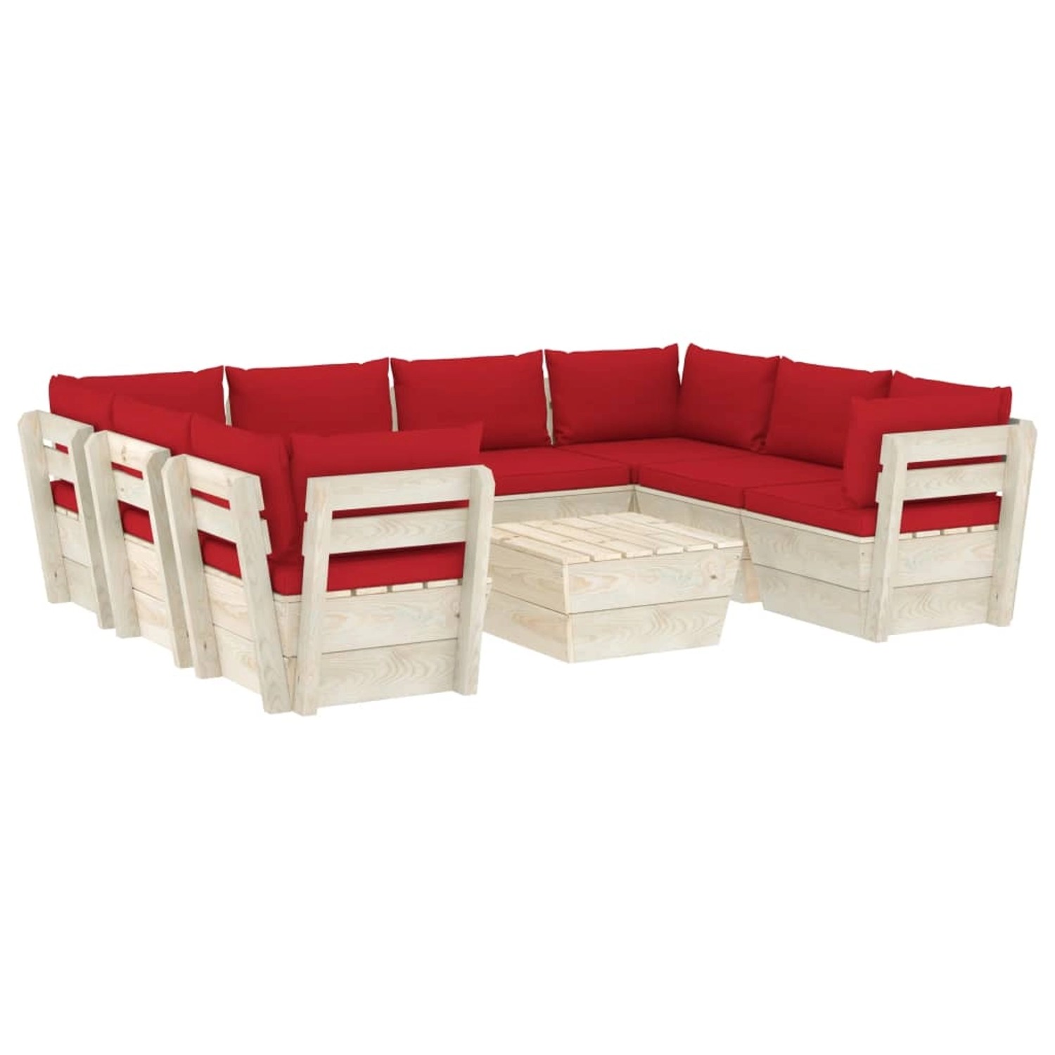 vidaXL 9-tlg Garten-Sofagarnitur aus Paletten mit Kissen Fichtenholz Modell 7 vidaXL 9-tlg Garten-Sofagarnitur aus Paletten mit Kissen Fichtenholz Modell 7 von VIDAXL