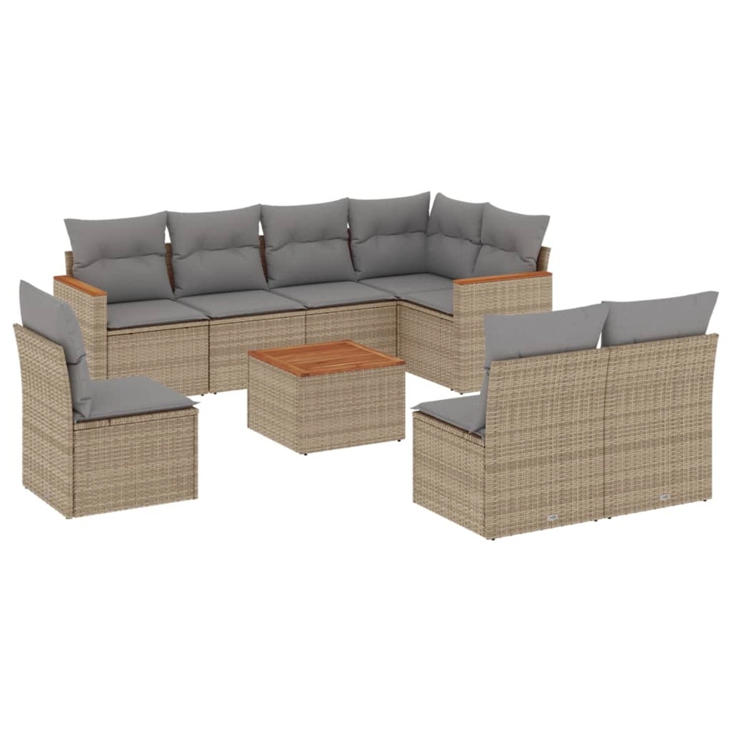 vidaXL 9-tlg Garten-Sofagarnitur mit Kissen Beige Poly Rattan Modell 101 vidaXL 9-tlg Garten-Sofagarnitur mit Kissen Beige Poly Rattan Modell 101 von VIDAXL