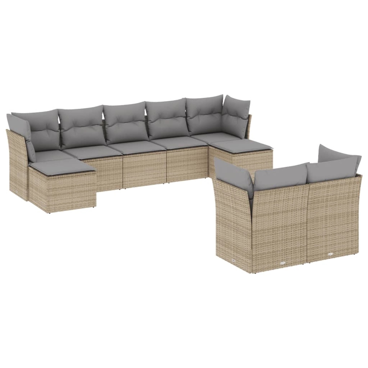 vidaXL 9-tlg Garten-Sofagarnitur mit Kissen Beige Poly Rattan Modell 42 vidaXL 9-tlg Garten-Sofagarnitur mit Kissen Beige Poly Rattan Modell 42 von VIDAXL